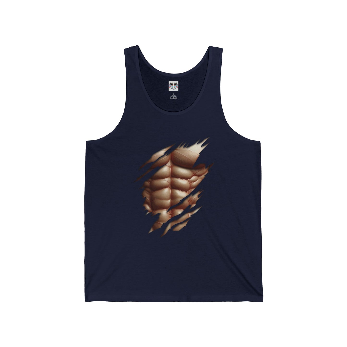 Fake Muscles Ripped Torn Chest - Six Pack Abs Workout Tank Top