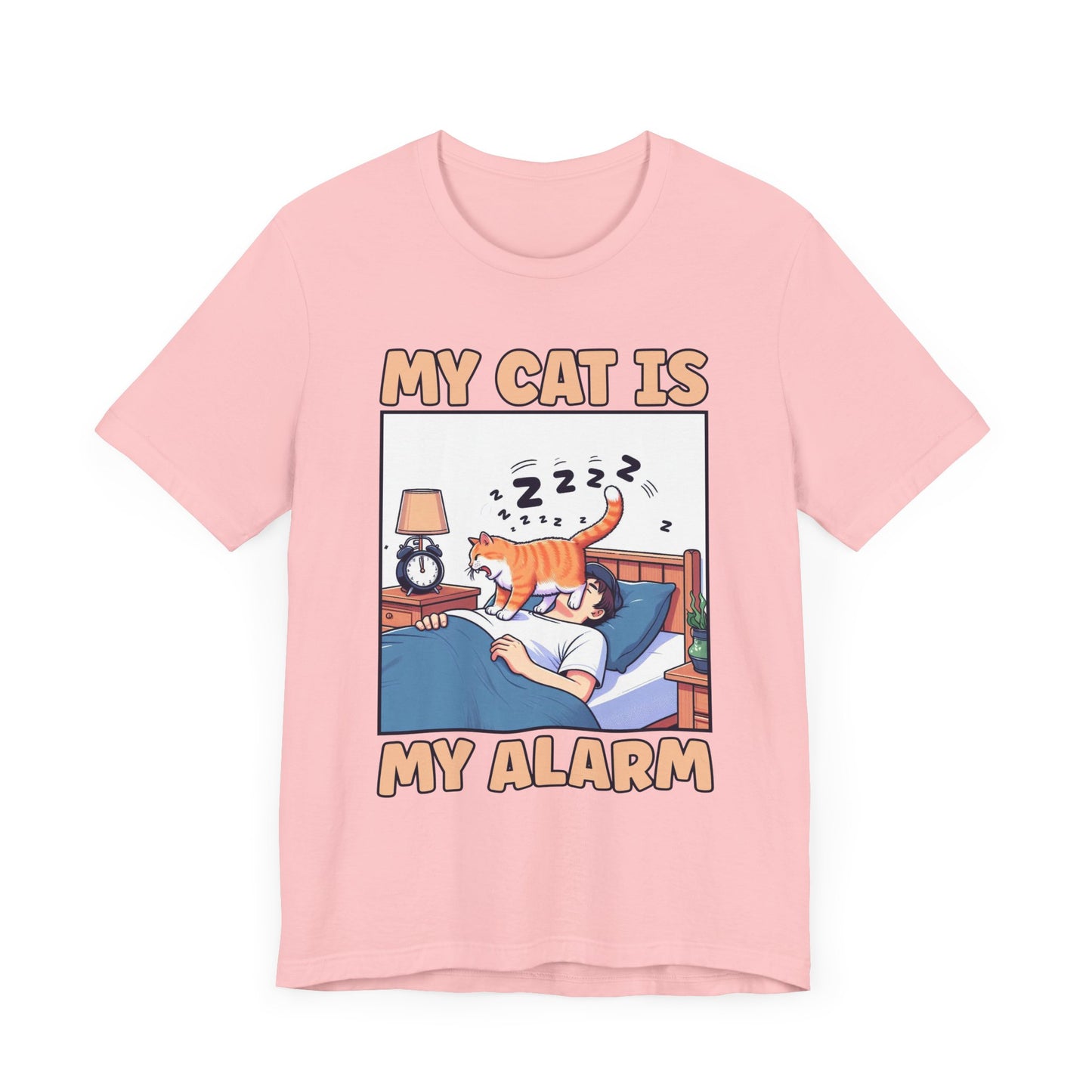 My Cat Is My Alarm Clock Shirt, Funny Cat Lover Tee, Pet Routine Humor T Shirt, Feline Morning Companion Apparel, Cute Cat Quote Top