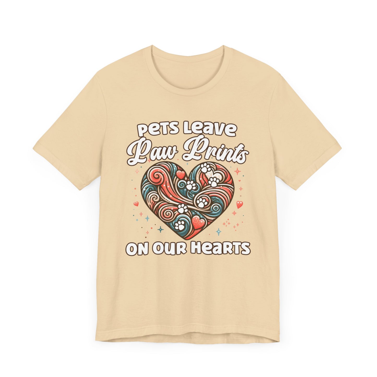 Pets Leave Paw Prints on Our Hearts | Abstract Heart Graphic T-Shirt