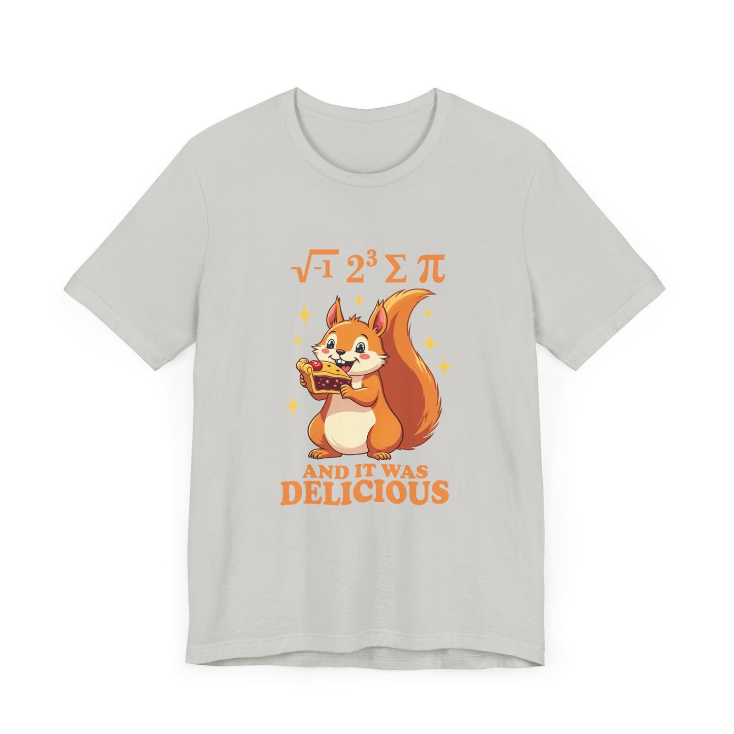Funny Math Squirrel T-Shirt – “i 8 sum pi and it was delicious” Equation Pun