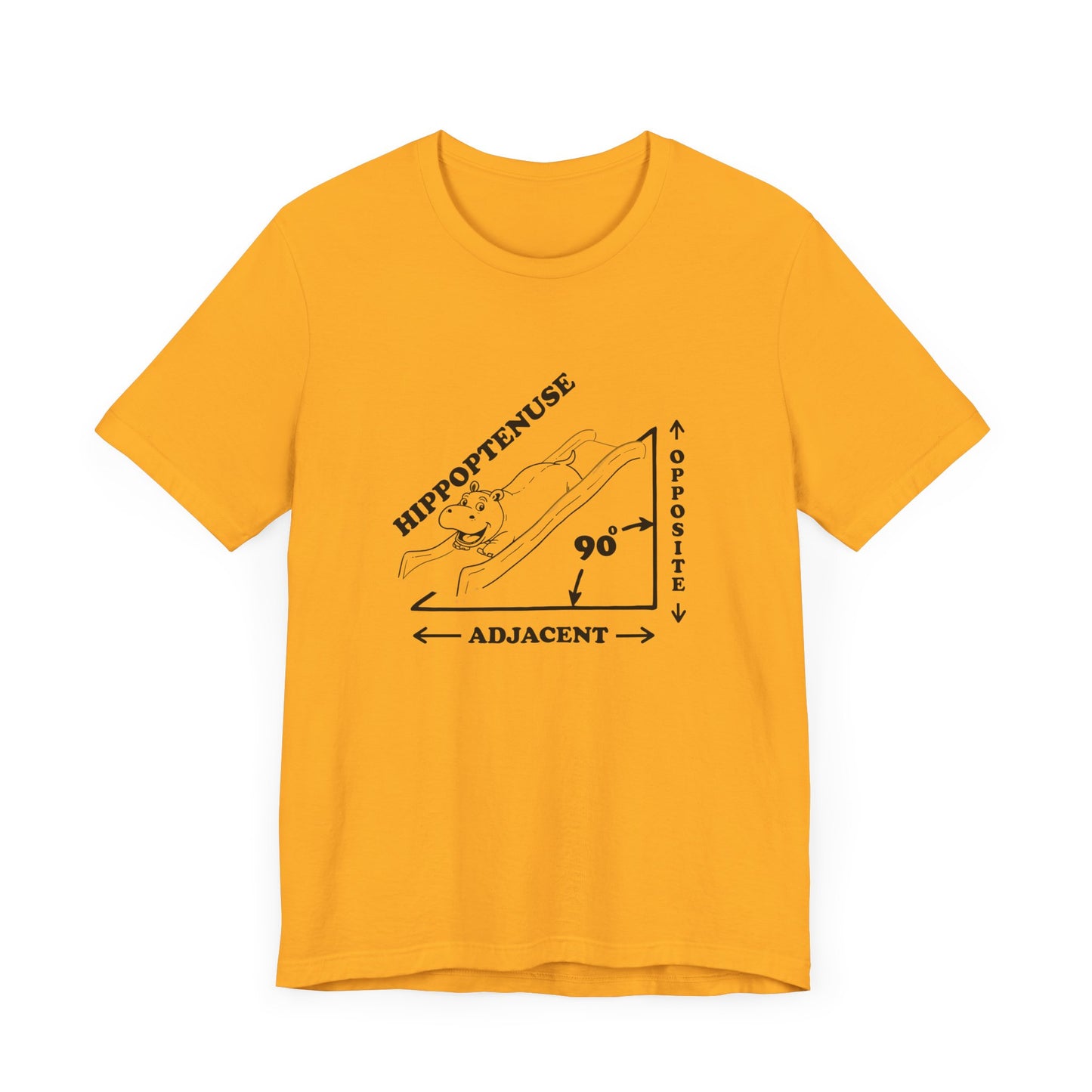 Math Joke Shirt – Hippopotenuse Hippo Right Triangle Graphic