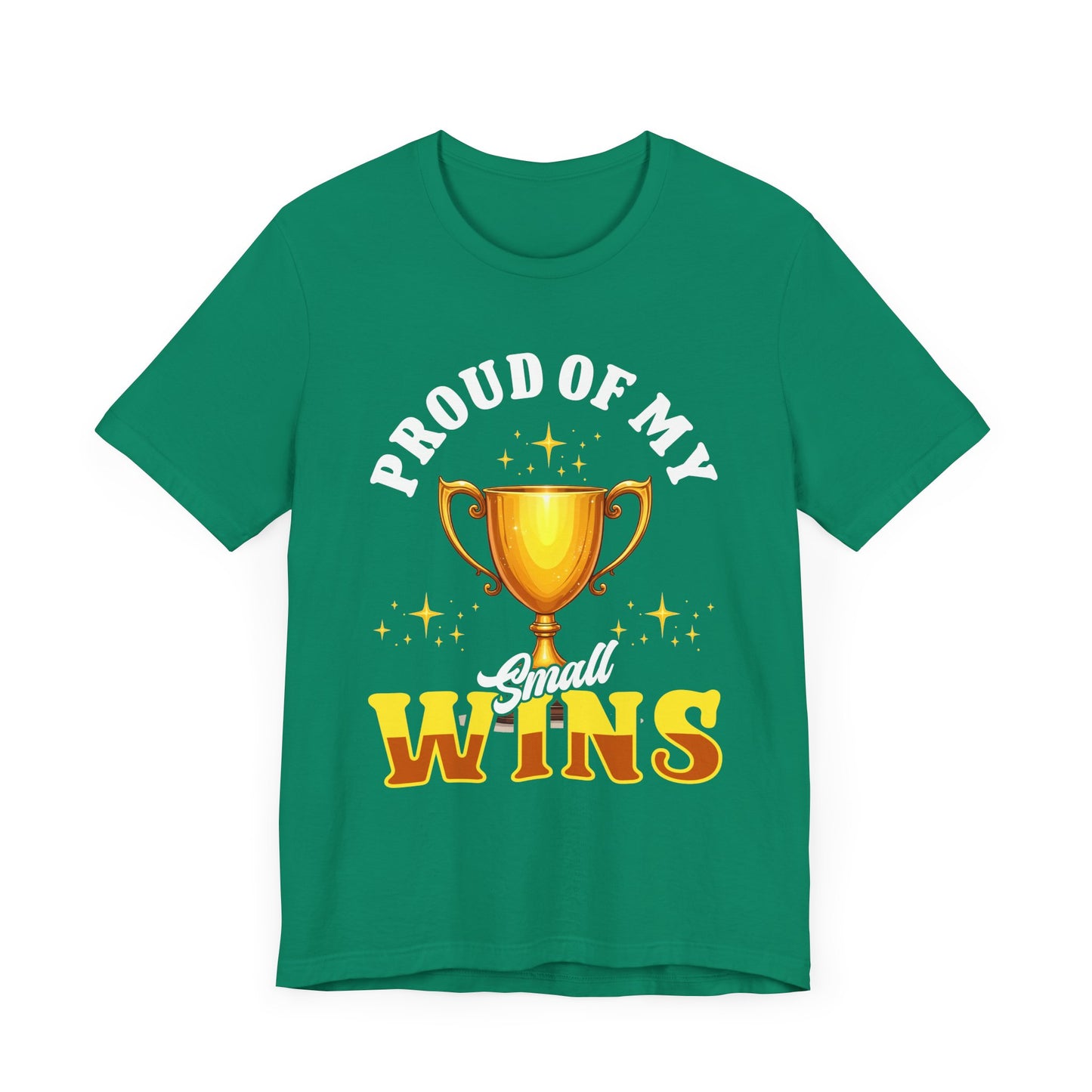 Celebrate Small Wins Tee – Trophy and Positive Quote Shirt