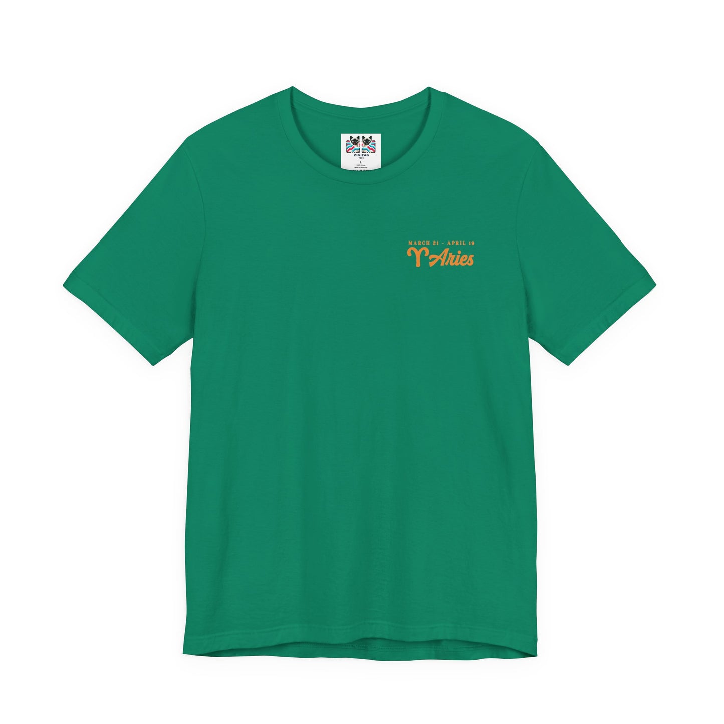 Aries Fueled by Fire T-Shirt – Ram Head with Zodiac Astrological Wheel