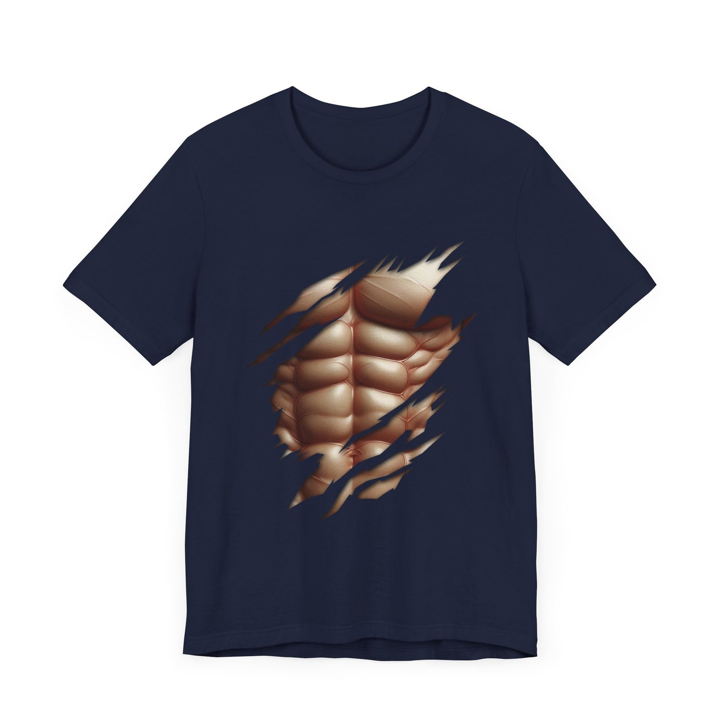 Fake Muscles Shirt, Ripped Chest Costume Tee, Six Pack Abs Funny Graphic T Shirt, Joke Fitness Apparel, Party Costume Gym Gag Top