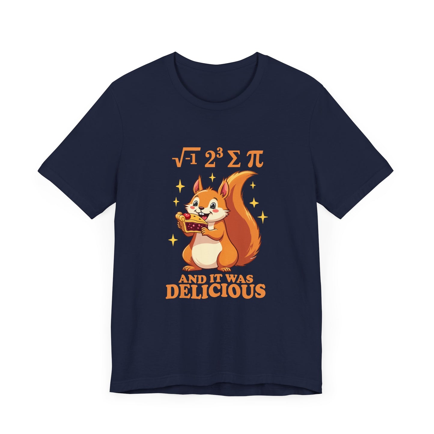 Funny Math Squirrel T-Shirt – “i 8 sum pi and it was delicious” Equation Pun