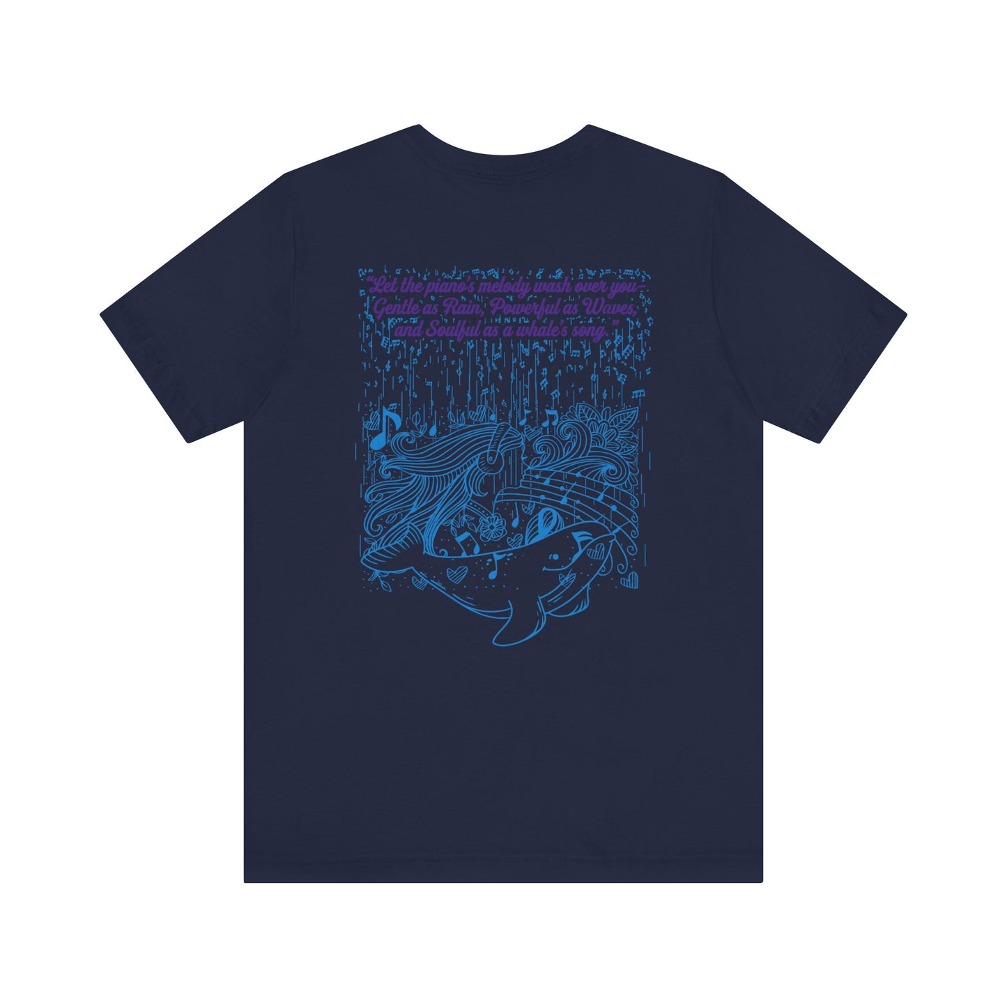 Gentle Rain, Powerful Waves, Soulful Whale Song Piano T-Shirt