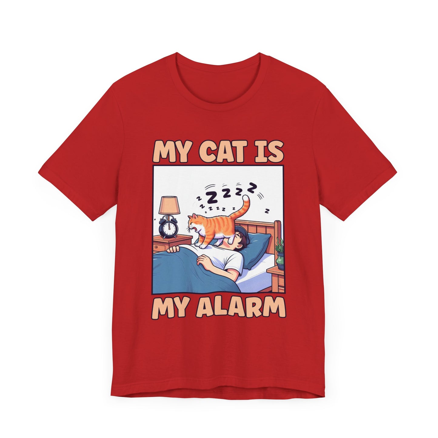 My Cat Is My Alarm Clock Shirt, Funny Cat Lover Tee, Pet Routine Humor T Shirt, Feline Morning Companion Apparel, Cute Cat Quote Top