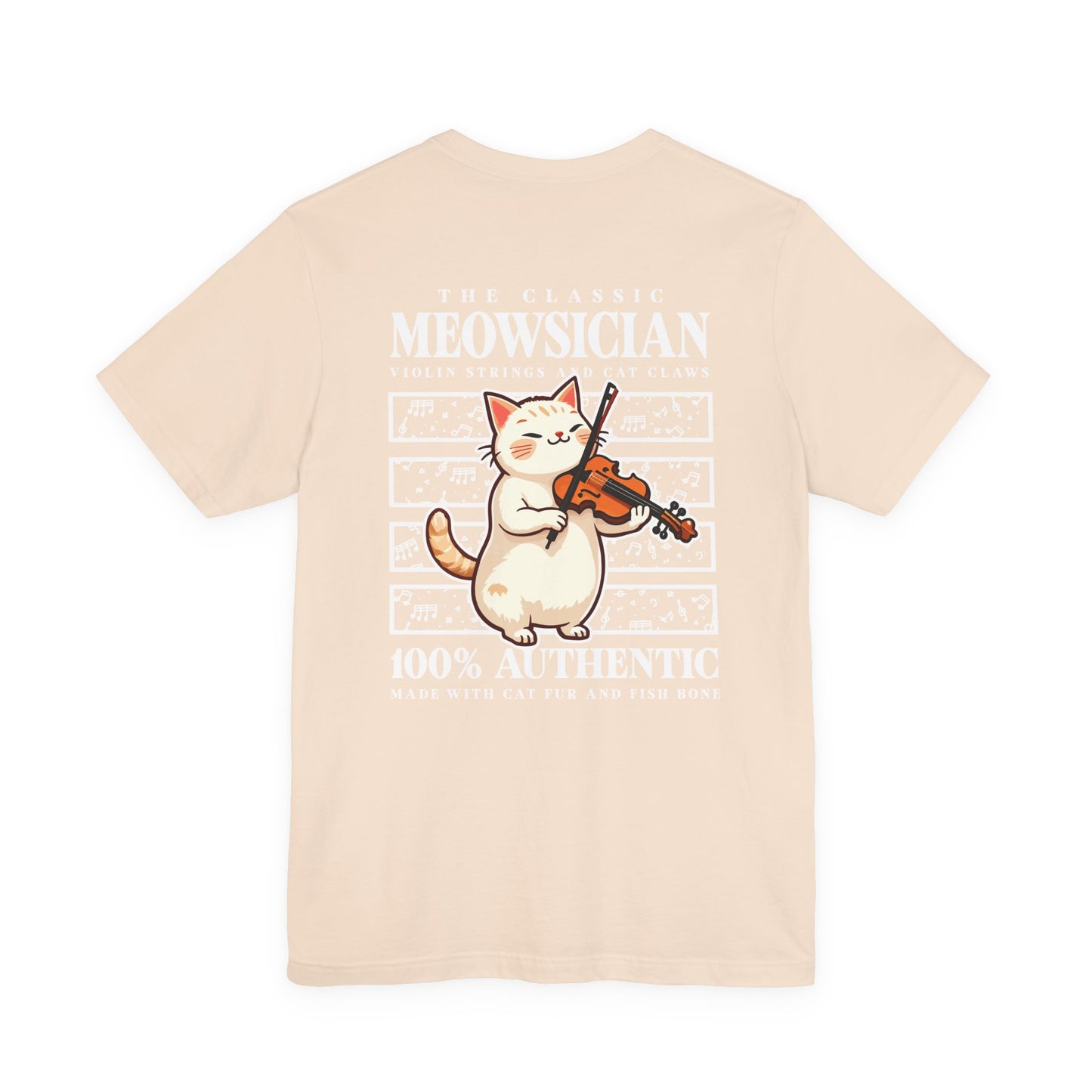 The Classic Meowsician T-Shirt – Cat & Violin Music Notes Fun Graphic