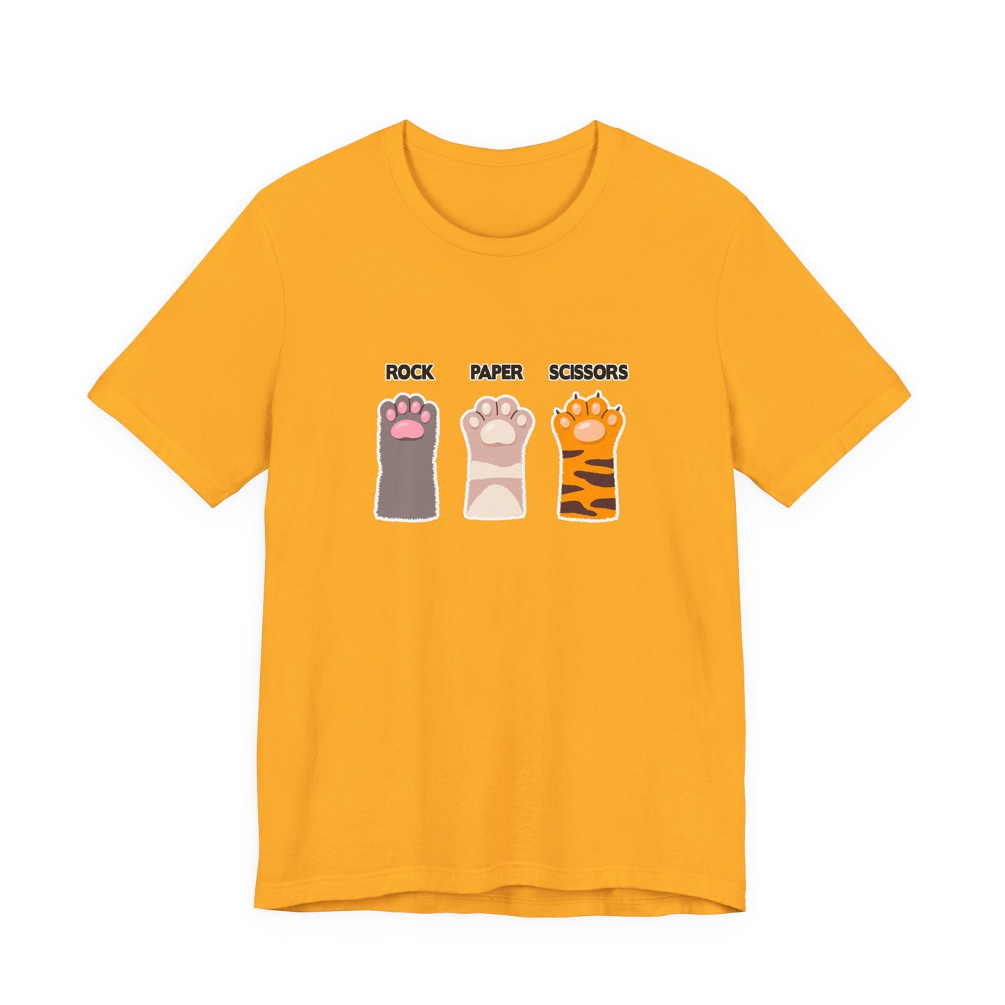 Rock Paper Scissors Cat Paw Tshirt Funny Feline Game Design
