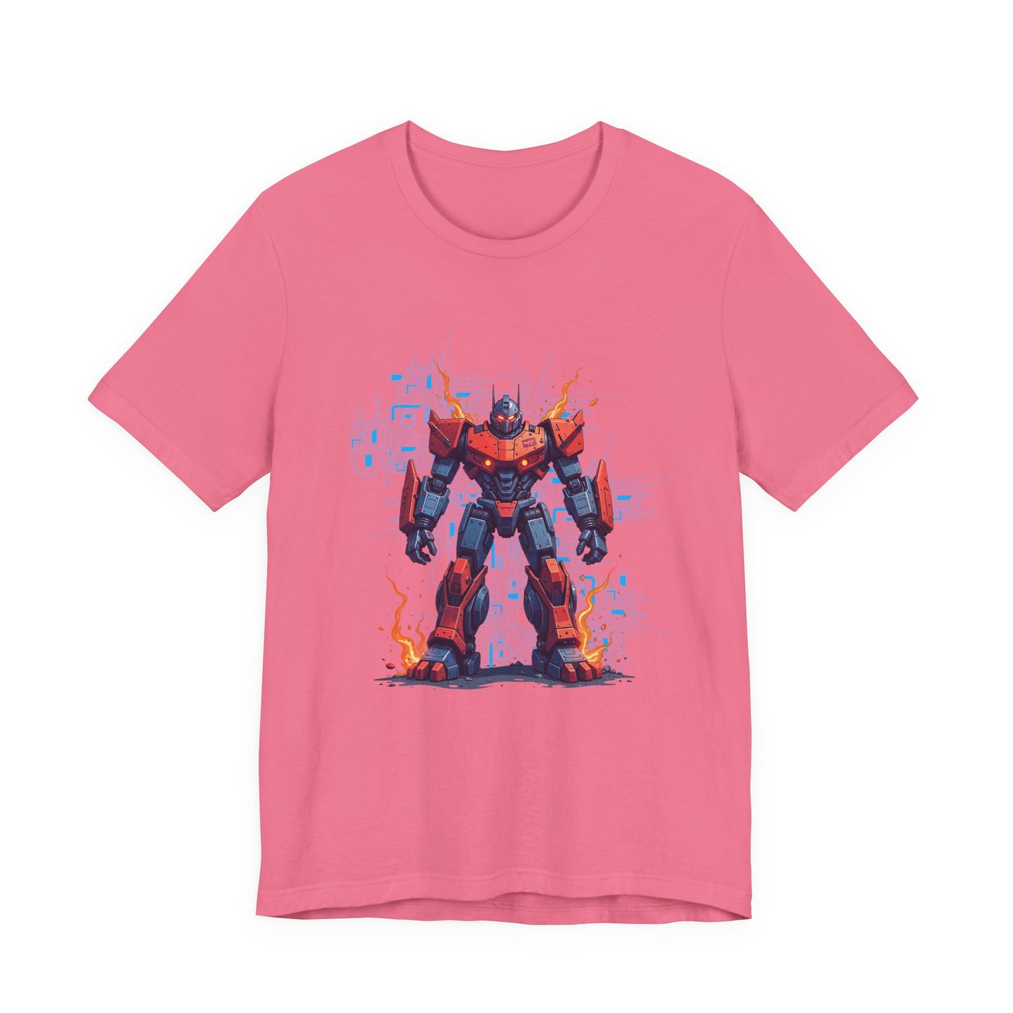 Ready for Anything – Robot Transformer on Fiery Ground Graphic T-Shirt