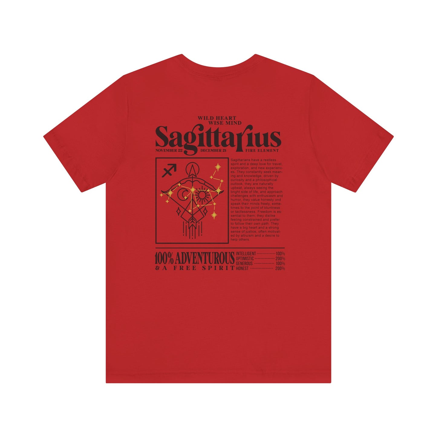 Sagittarius Zodiac T-Shirt – Wild Heart Wise Mind Fire Element