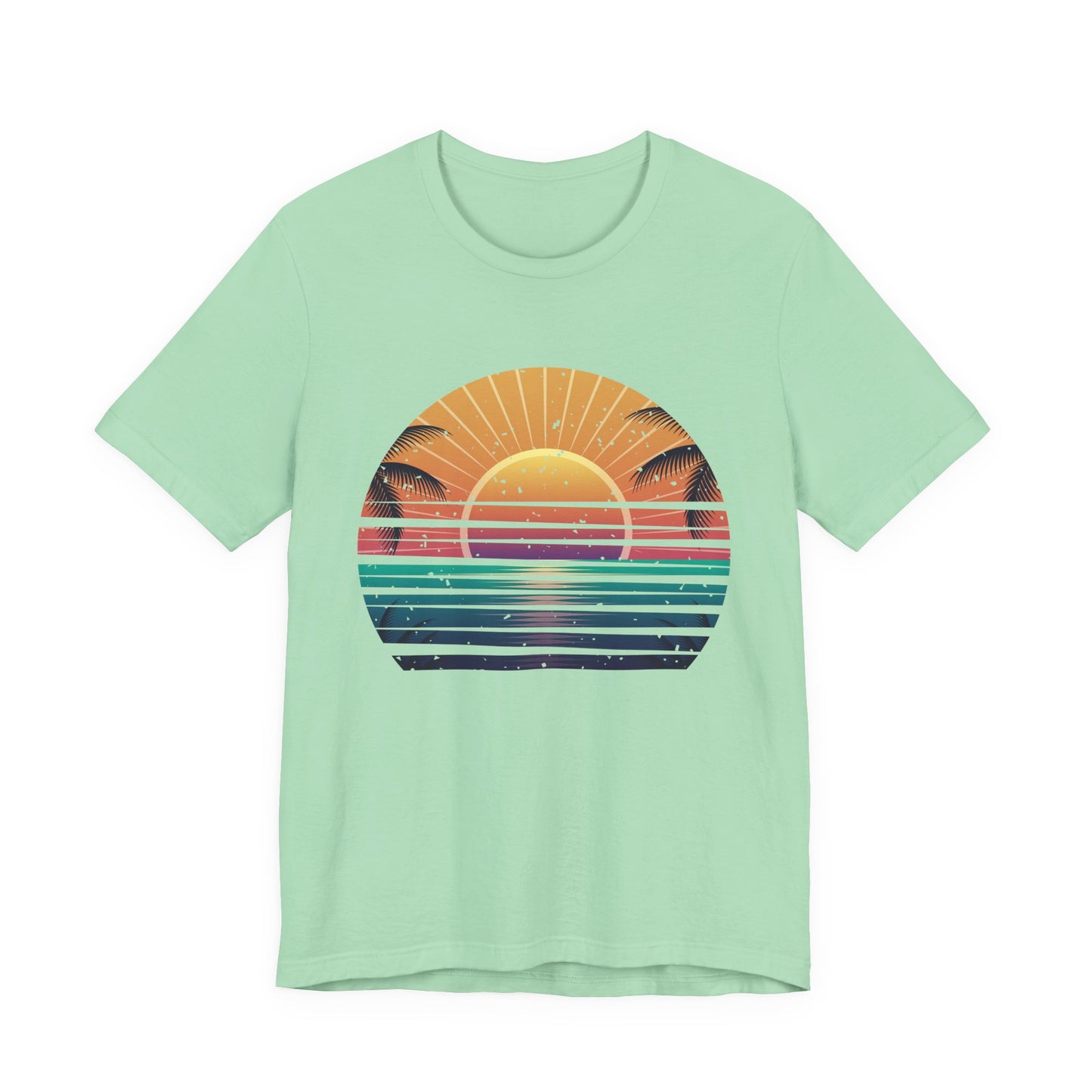Sun Kissed & Ocean Blissed – Beach Sunset with Palm Trees Graphic T-Shirt