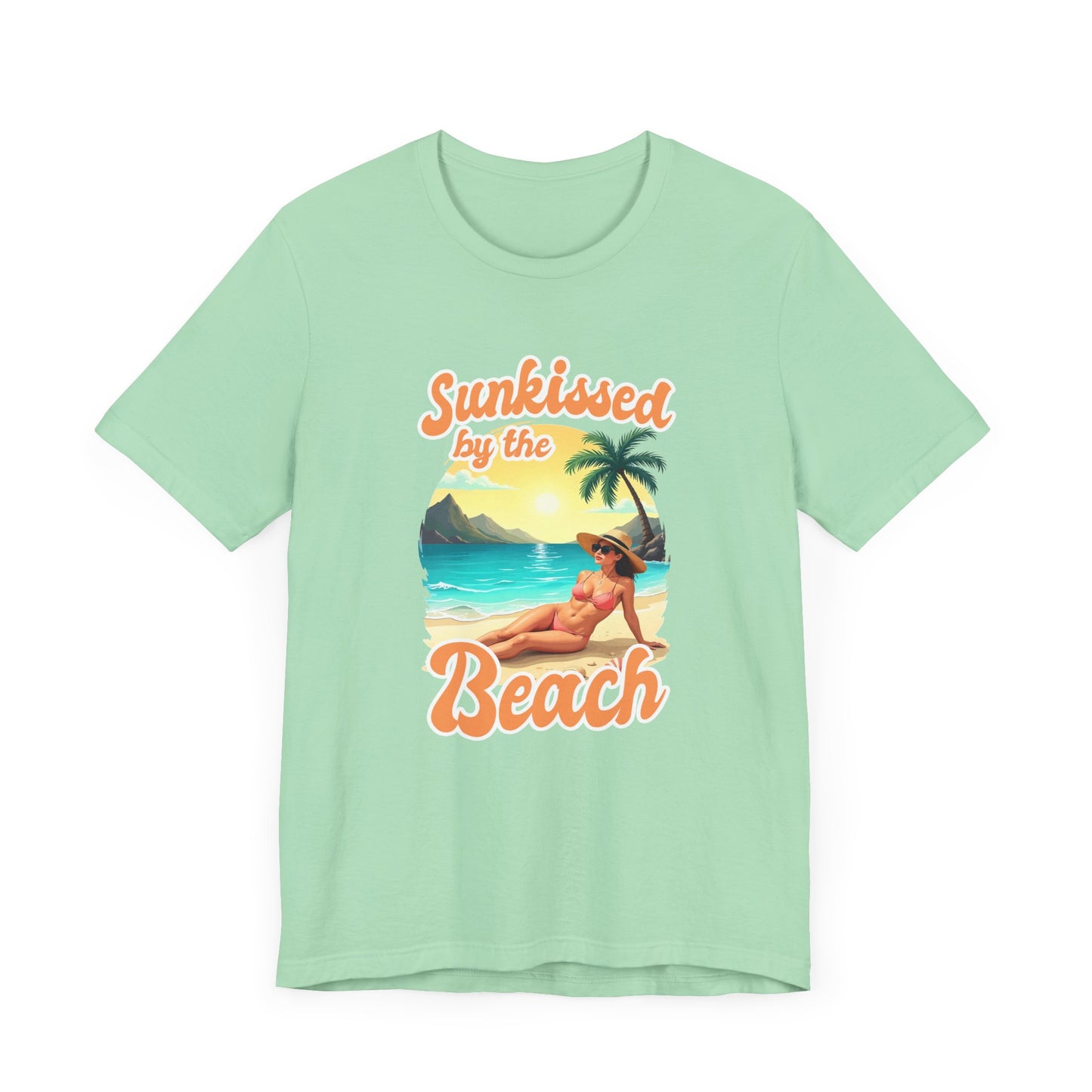 Sunkissed by the Beach – Relaxed Lady on Palm Shore Graphic T-Shirt