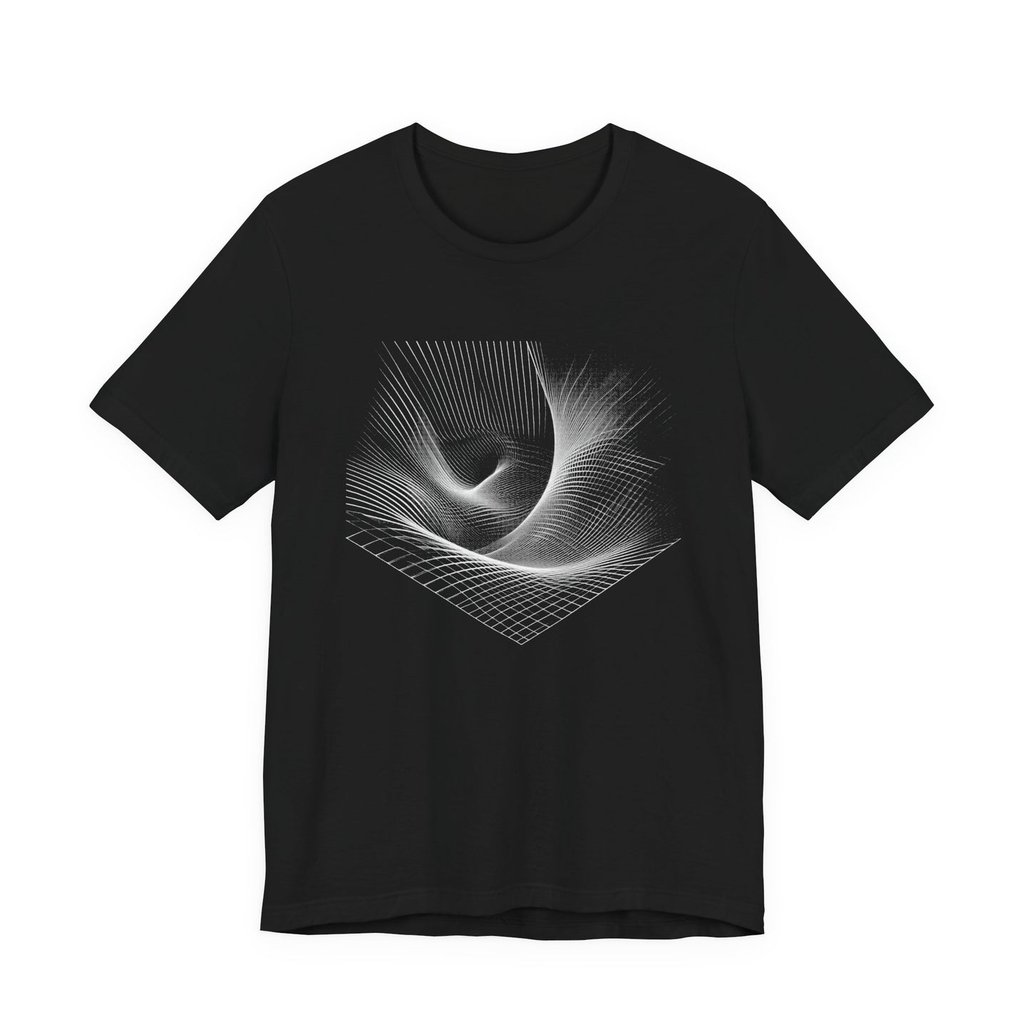 Grid Distortion – Abstract Warped Grid Pattern Graphic T-Shirt