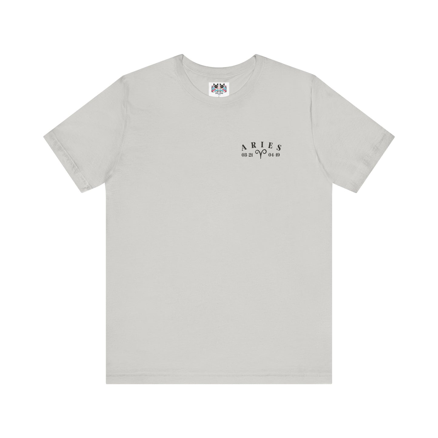 Aries Zodiac T-Shirt – Ram Head with Constellation and Floral Background