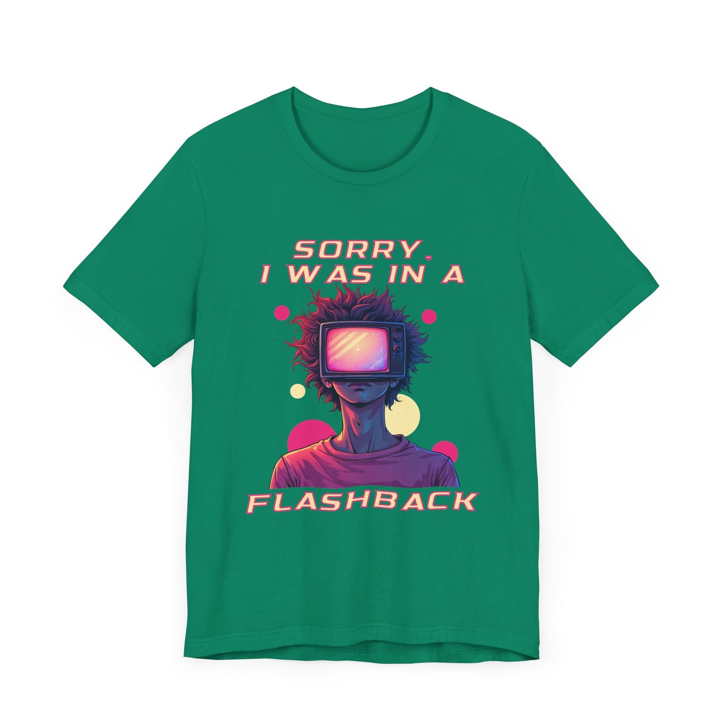 Sorry I Was in a Flashback – Retro TV Head Vintage Aesthetics and Nostalgic Vibes Graphic T-Shirt