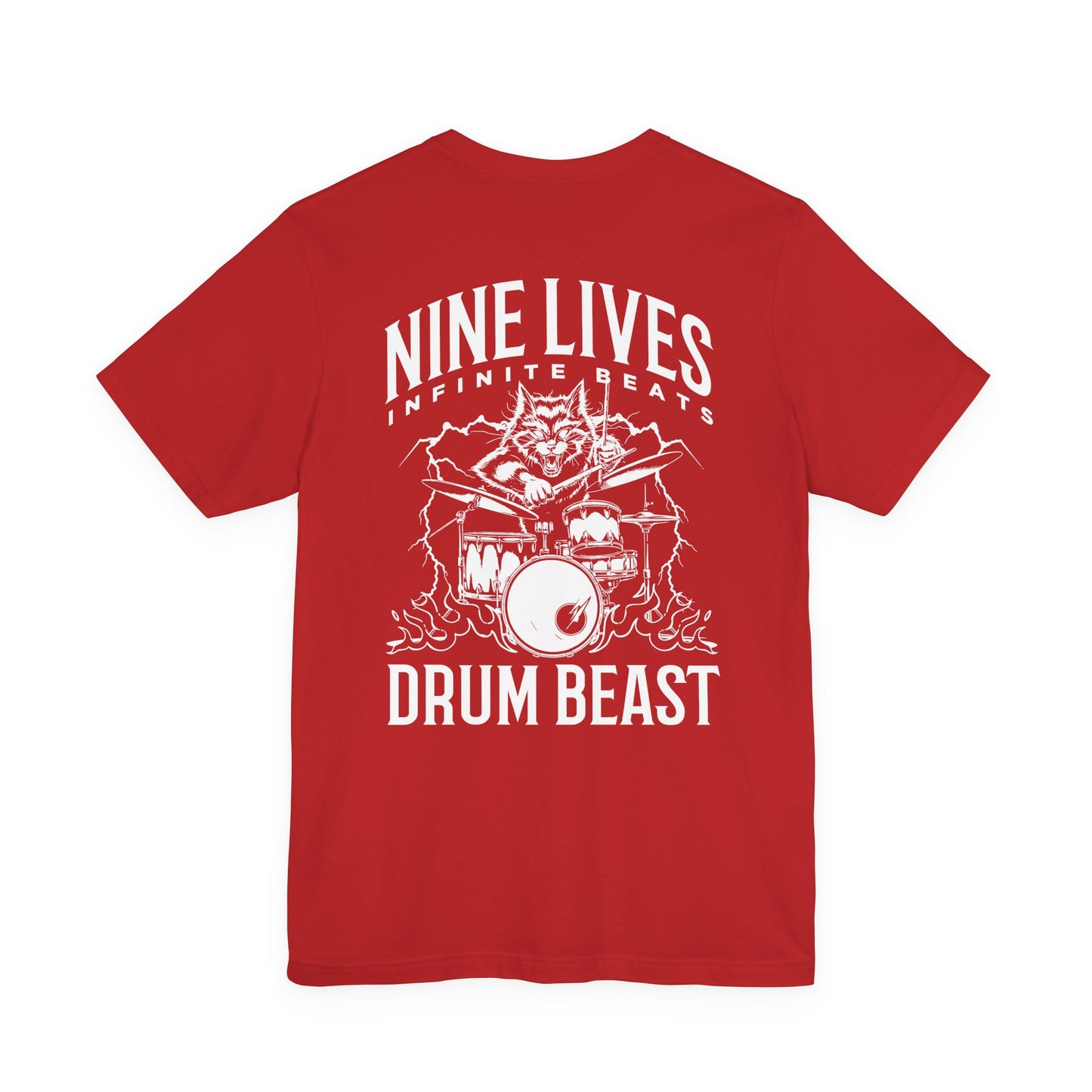 Nine Lives Infinite Beats DRUM BEAST T-Shirt – Furious Car Drum Machine Graphic