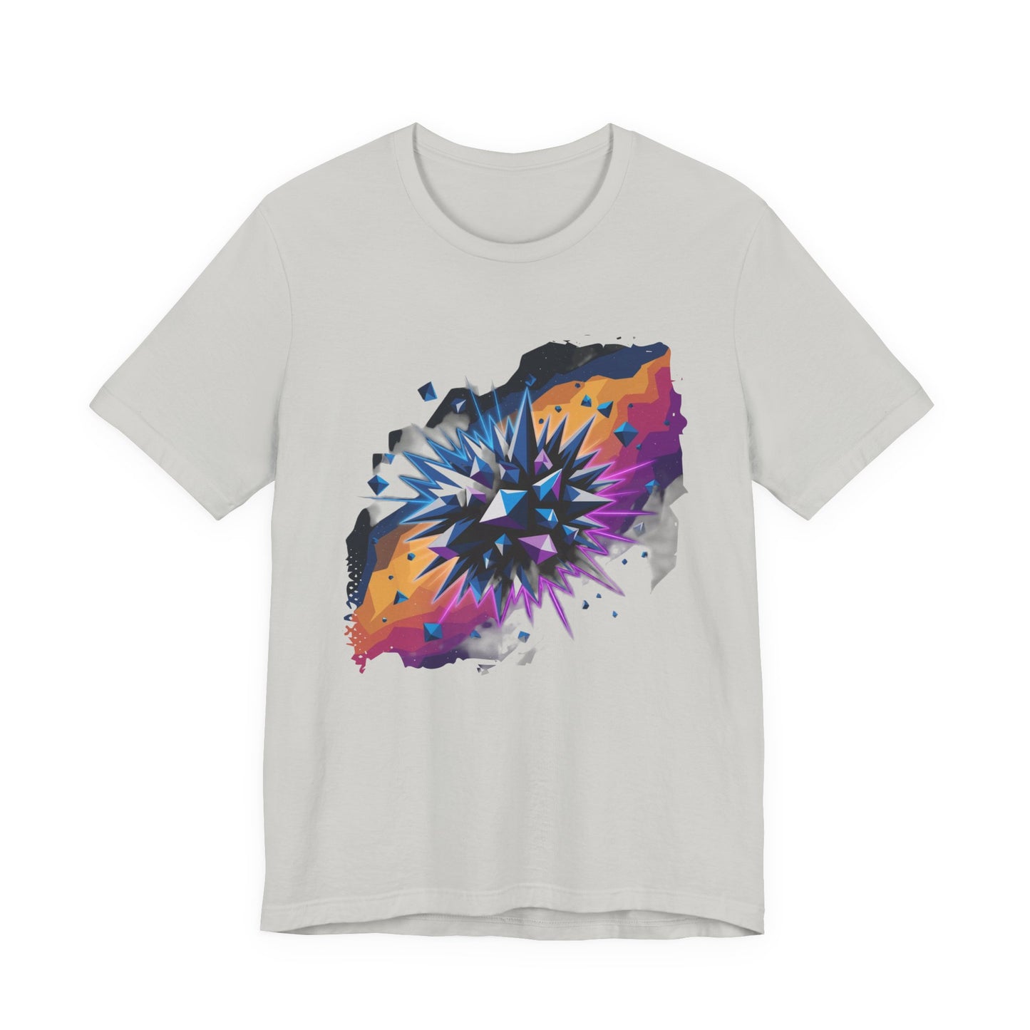 Polygon Burst – Colorful Polygon Explosion Graphic T-Shirt