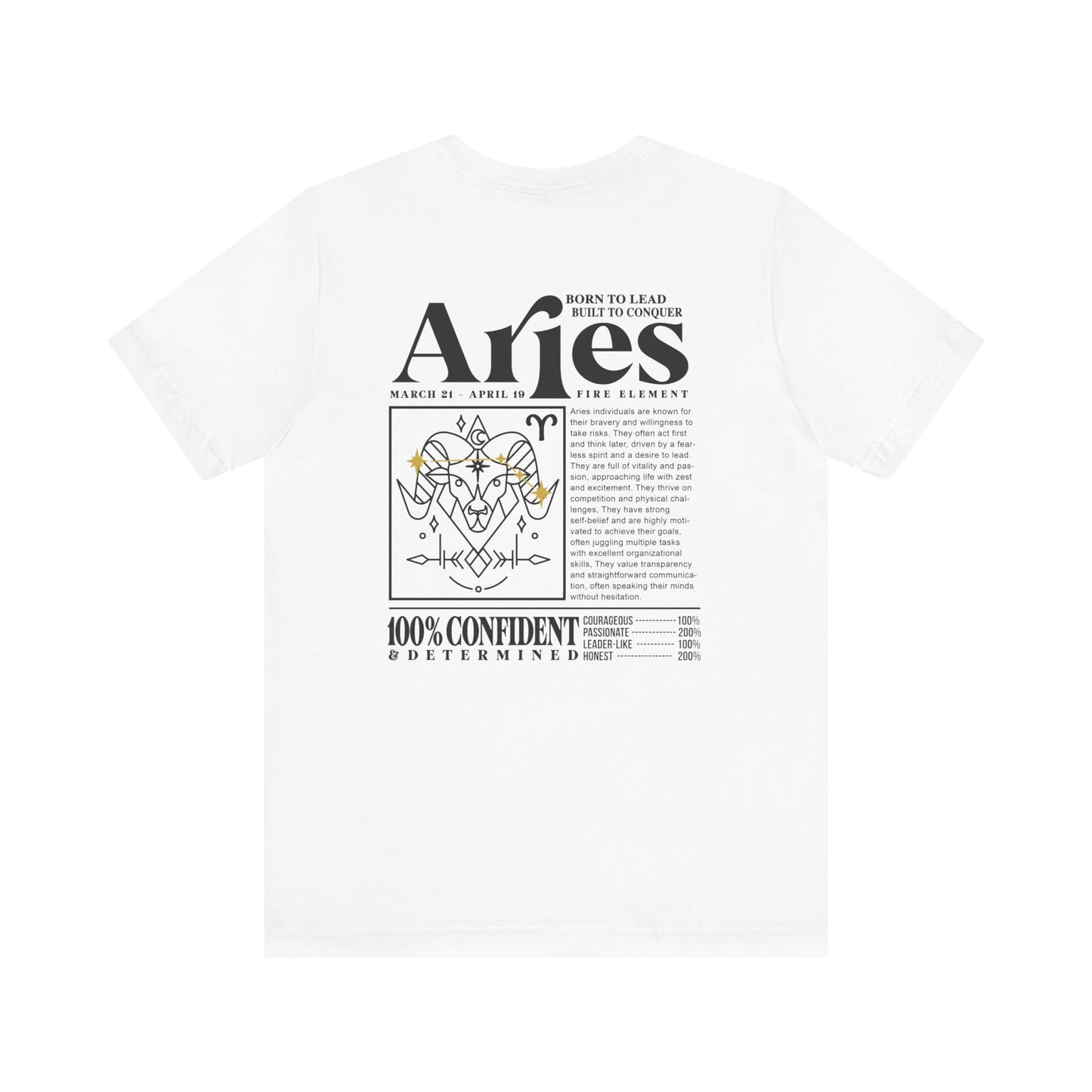 Aries Zodiac T-Shirt – Born to Lead, Built to Conquer