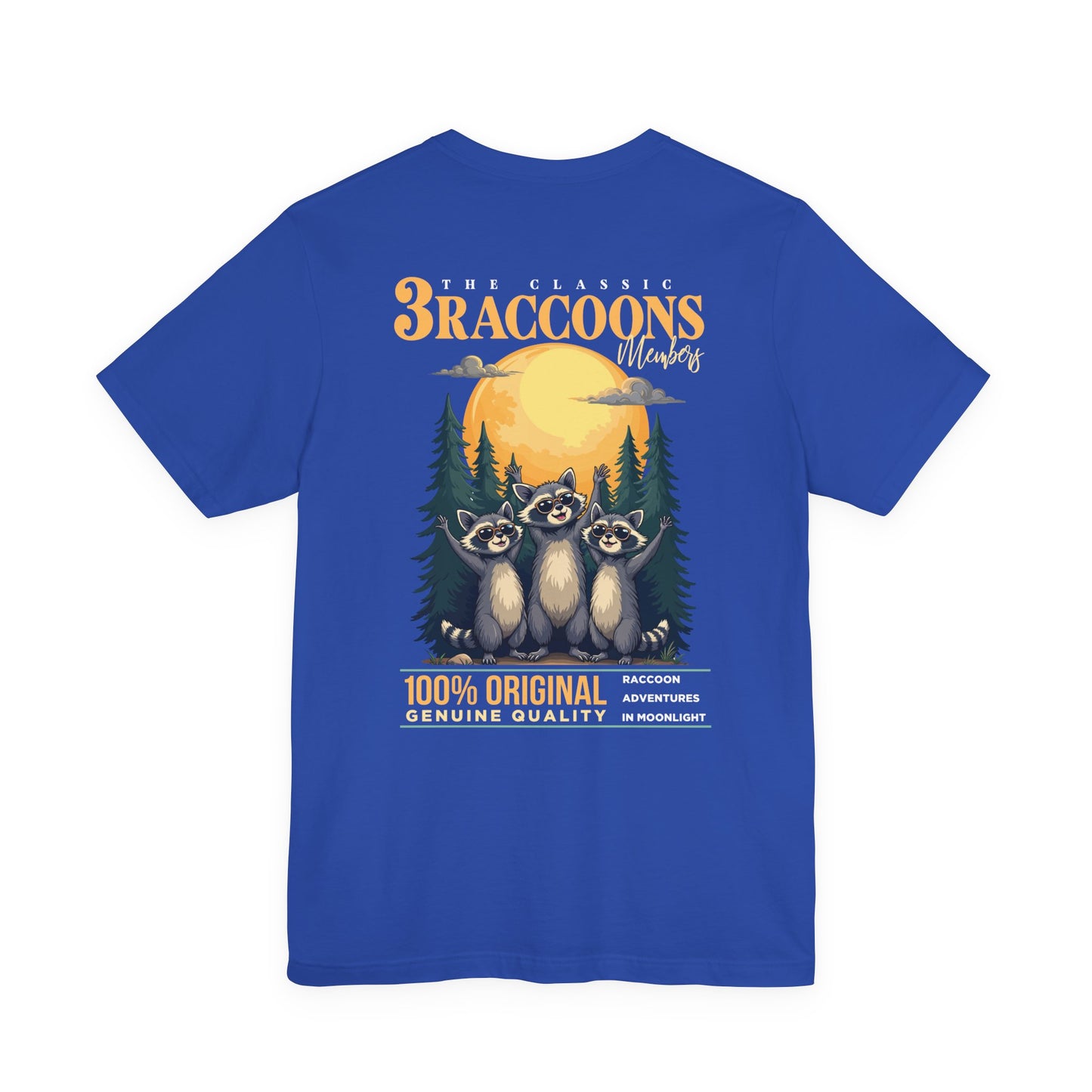 The Classic 3 Raccoons Members T-Shirt – Moonlight Raccoon Adventure Graphic