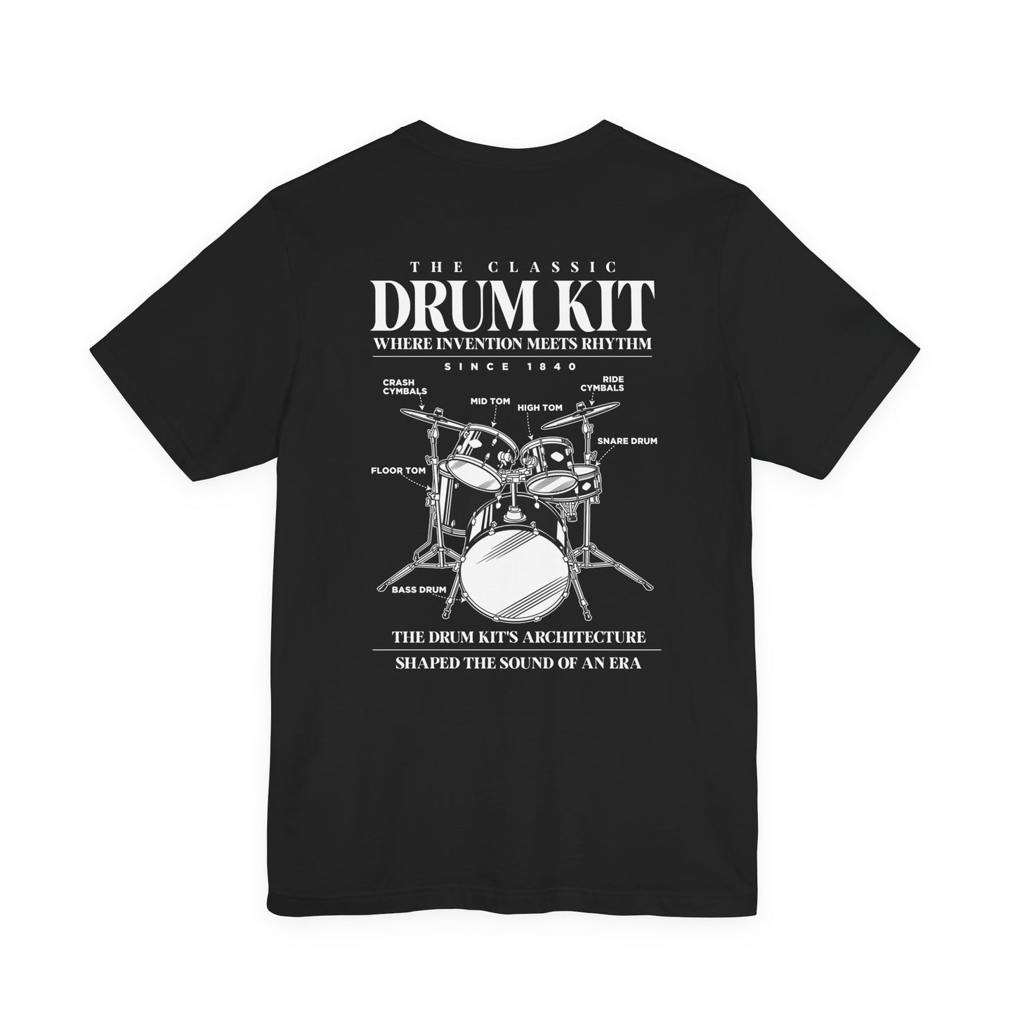 The Classic Drum Kit T-Shirt – Detailed Labeled Drum Set Graphic