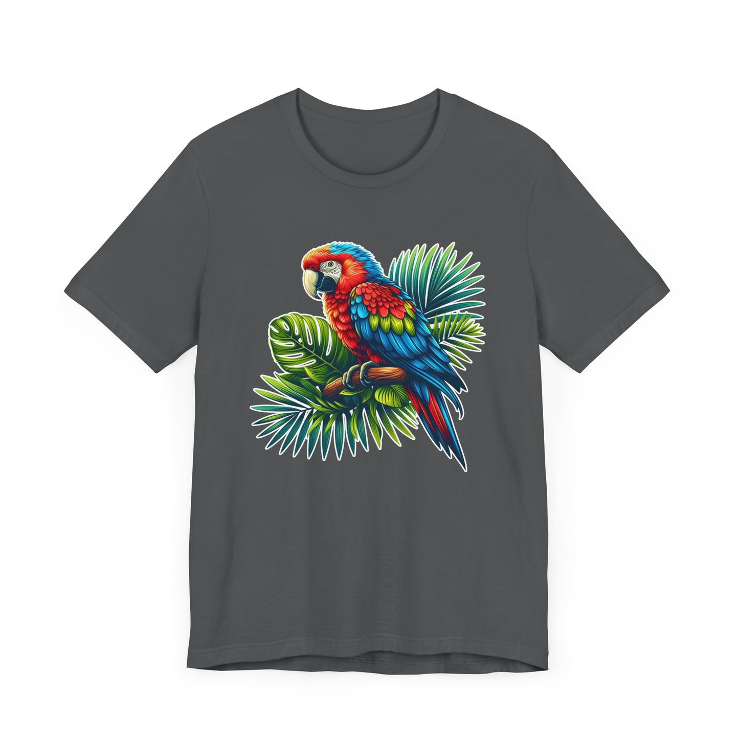 Colorful Macaw Parrot perched gracefully on Lush Green Branch Graphic T-Shirt