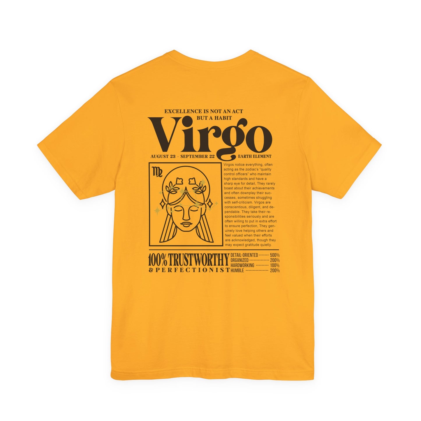 Virgo Lady Zodiac T-Shirt – Excellence Is Not an Act but a Habit