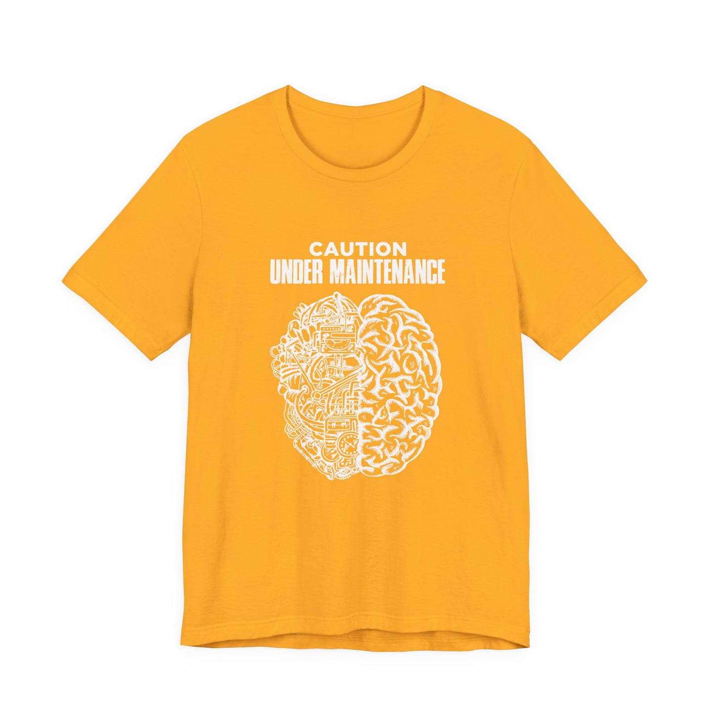 Caution Under Maintenance Brain T Shirt Human Mind Wired Design