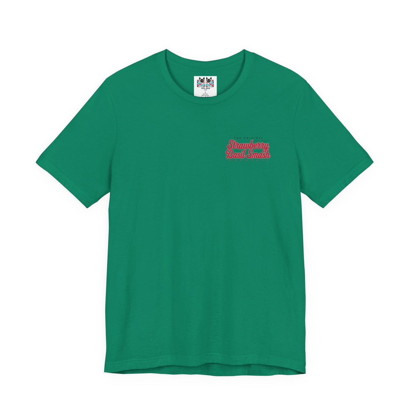Strawberry Basil Smash Mocktail T-Shirt – Featuring Vibrant Summer Drink Graphic