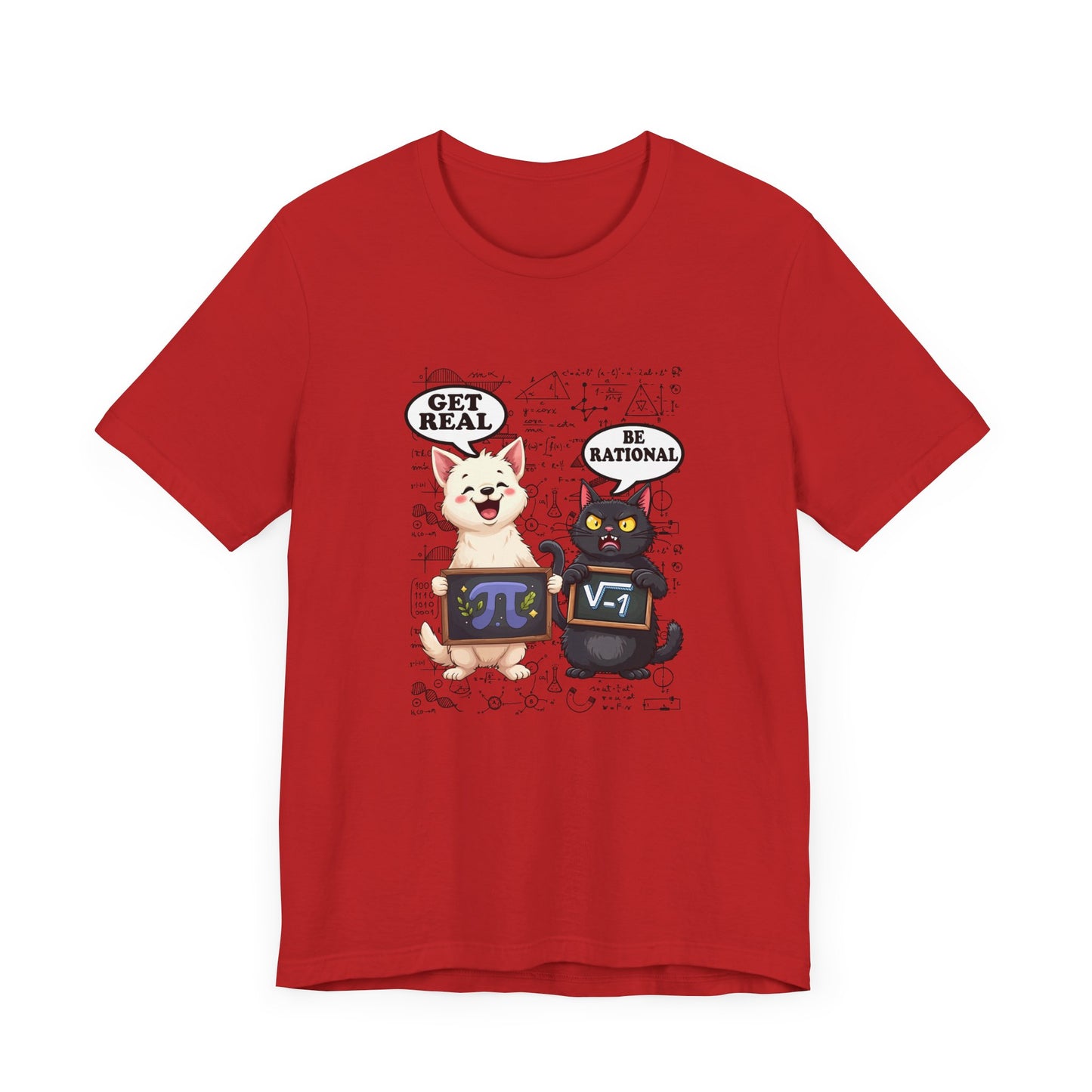 Math Cat Joke Shirt – Get Real Pi and Be Rational Square Root Design
