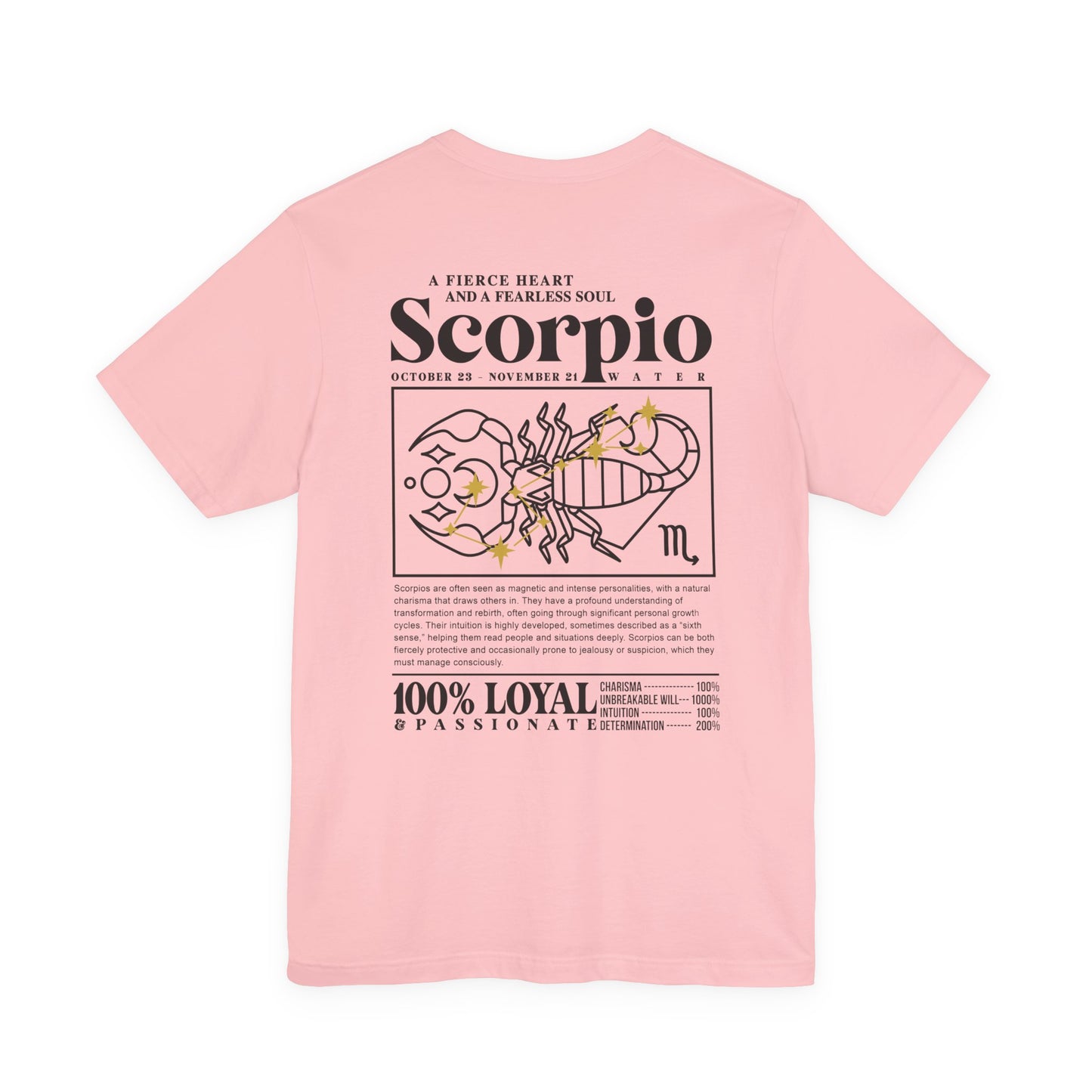 Scorpio Fierce Heart T-Shirt – Zodiac Sign with Bold Scorpion Graphic