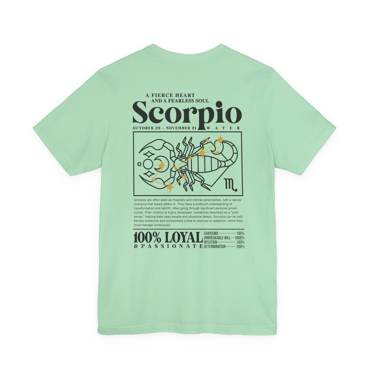 Scorpio Fierce Heart T-Shirt – Zodiac Sign with Bold Scorpion Graphic