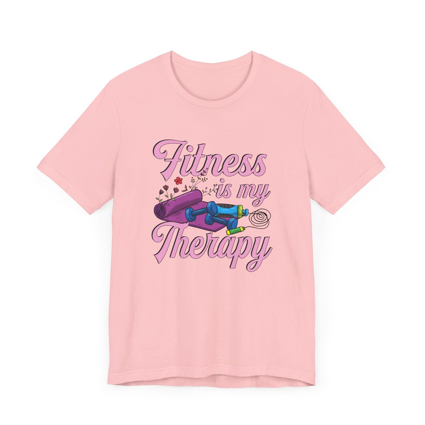 Fitness is My Therapy Tee, Workout Mindset Shirt, Gym Mental Health Top, Exercise Wellness Graphic, Self Care Gift