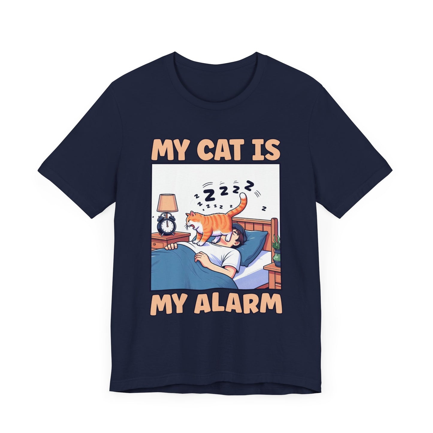 My Cat Is My Alarm Clock Shirt, Funny Cat Lover Tee, Pet Routine Humor T Shirt, Feline Morning Companion Apparel, Cute Cat Quote Top