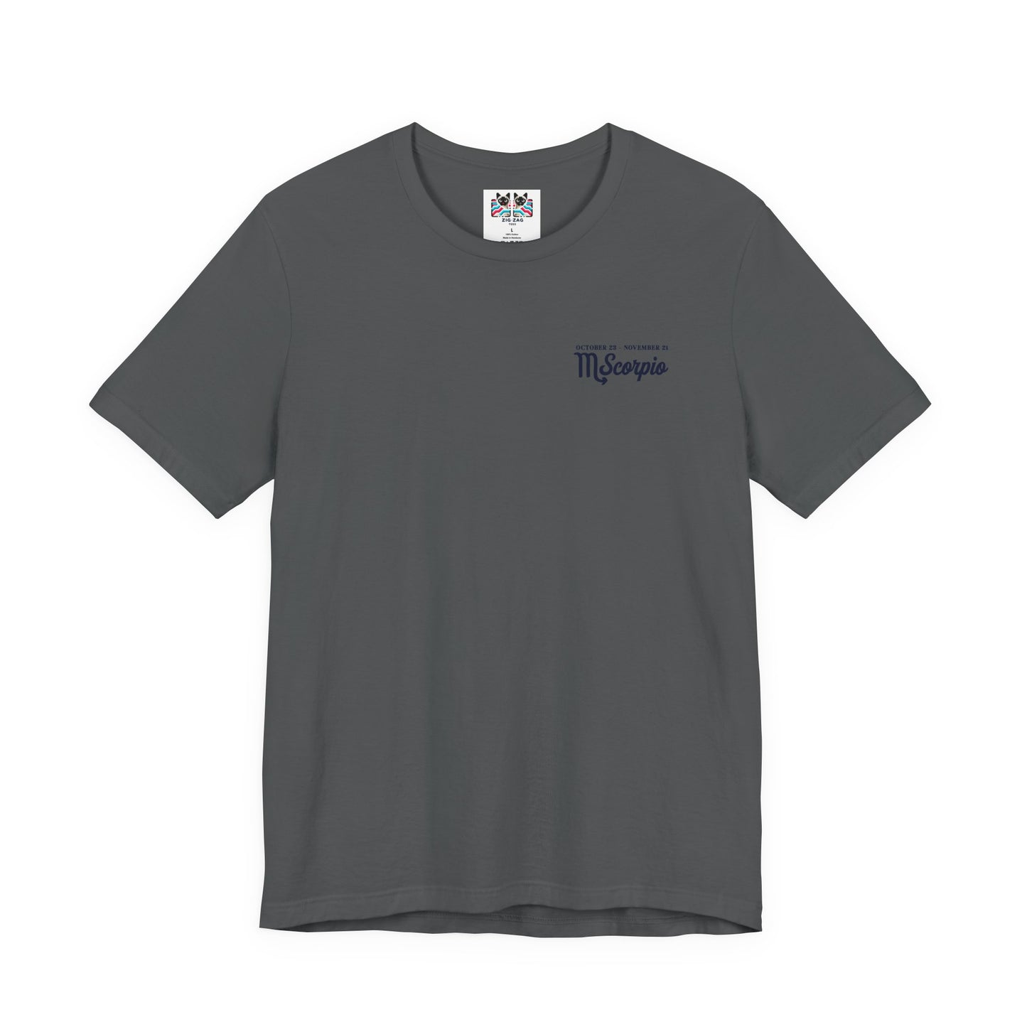 Scorpio Silent Strength T-Shirt – Scorpion with Zodiac Calendar Background