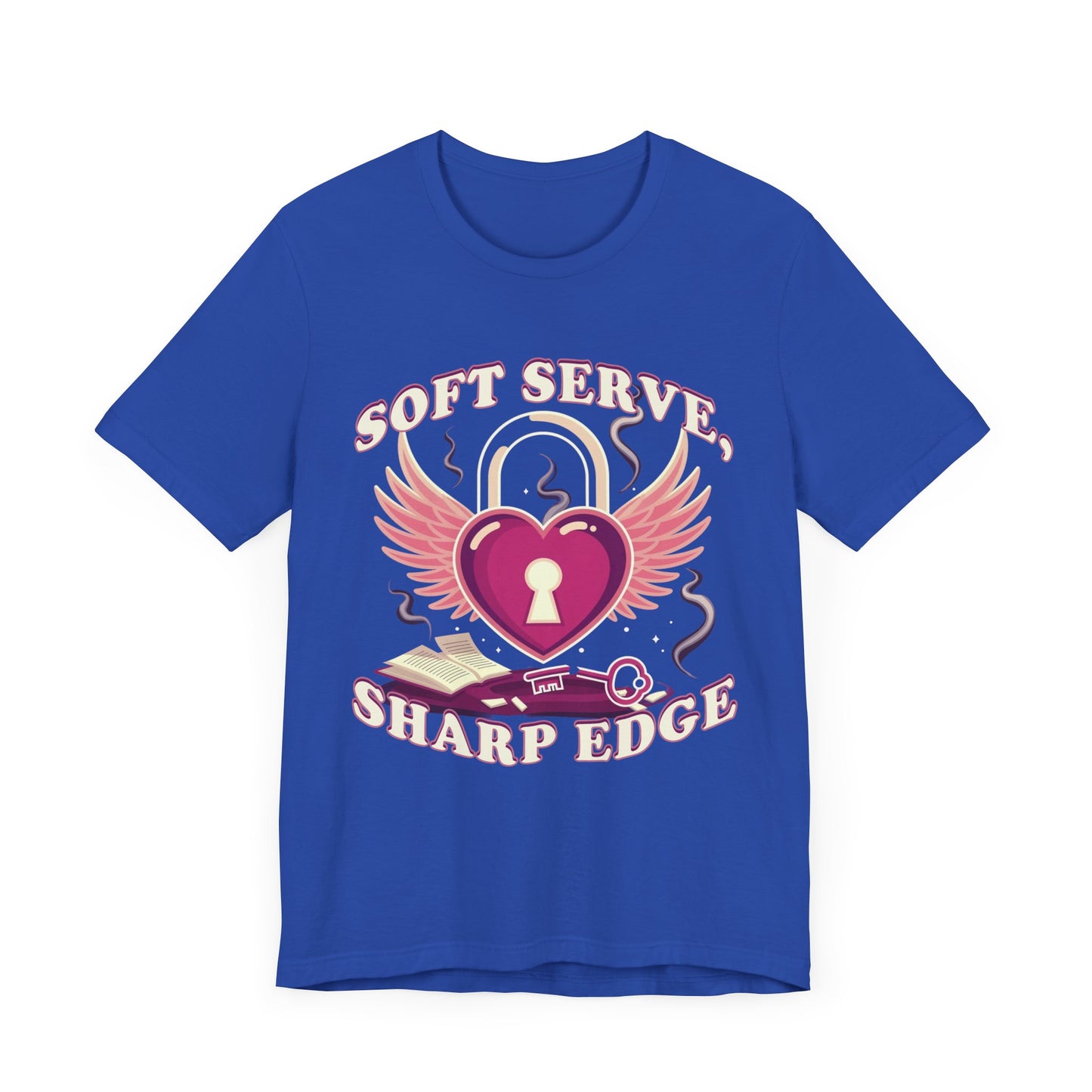 Soft Serve, Sharp Edge | Heart Lock, Wings & Broken Key Graphic T-Shirt