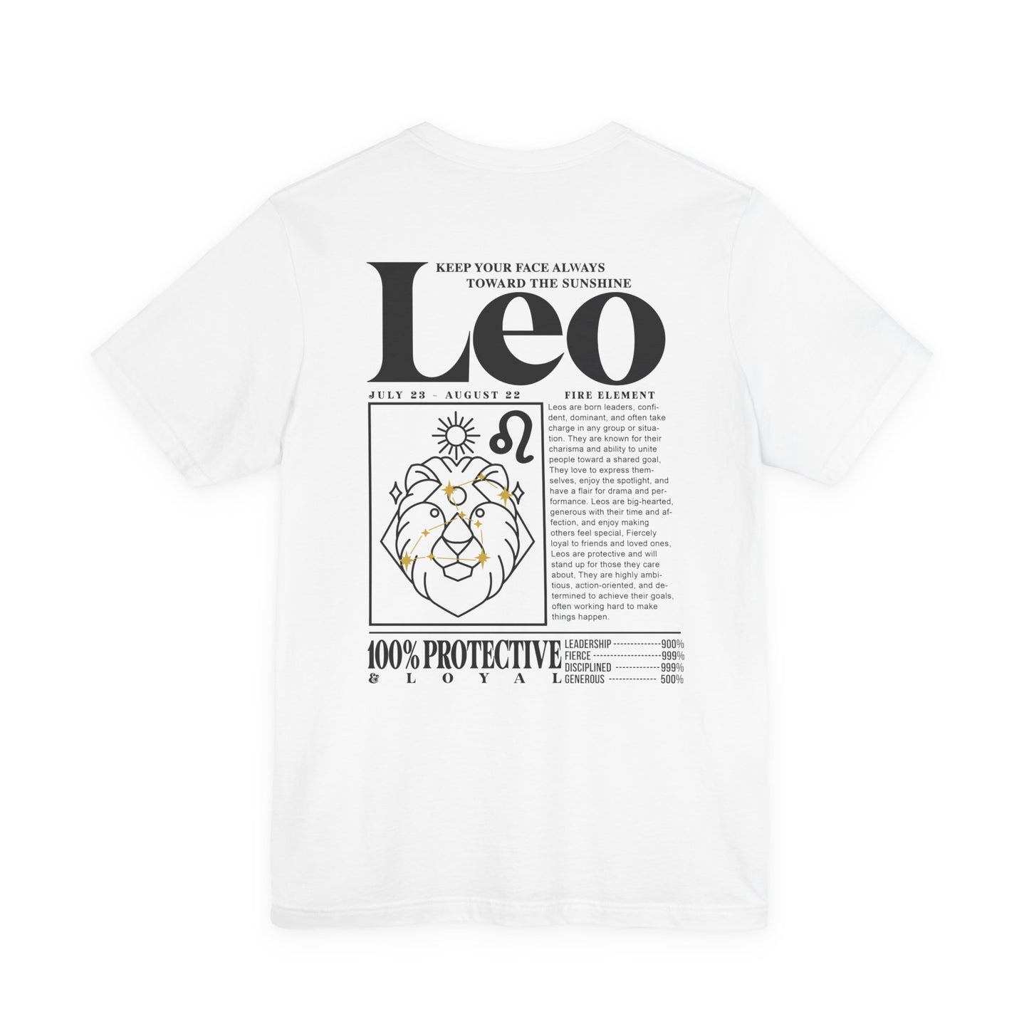 Leo Zodiac T-Shirt – Keep Your Face Always Towards the Sunshine Fire Element