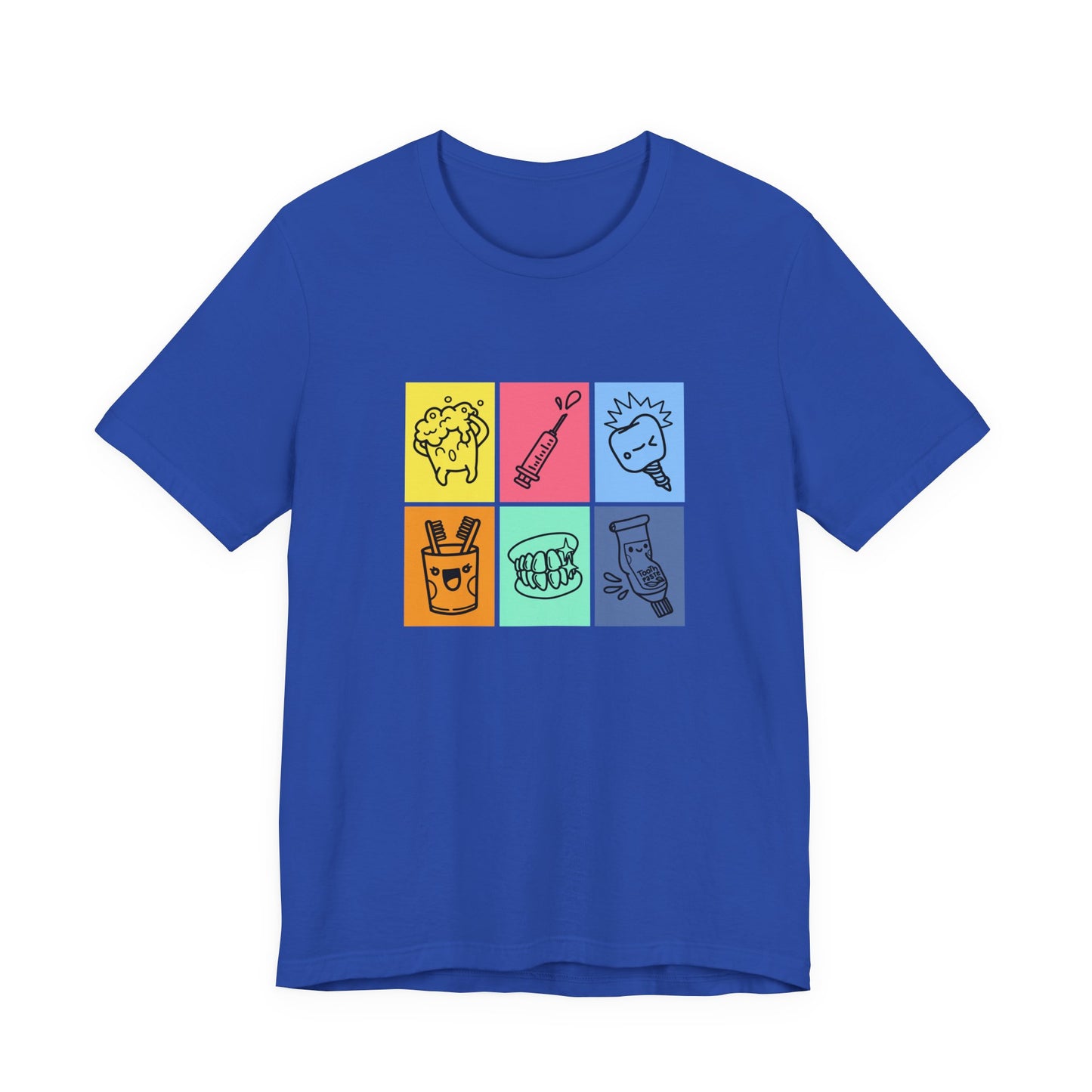 Colorful Dental Fun T Shirt Six Box Tooth Bath Syringe Implant Smile Toothpaste