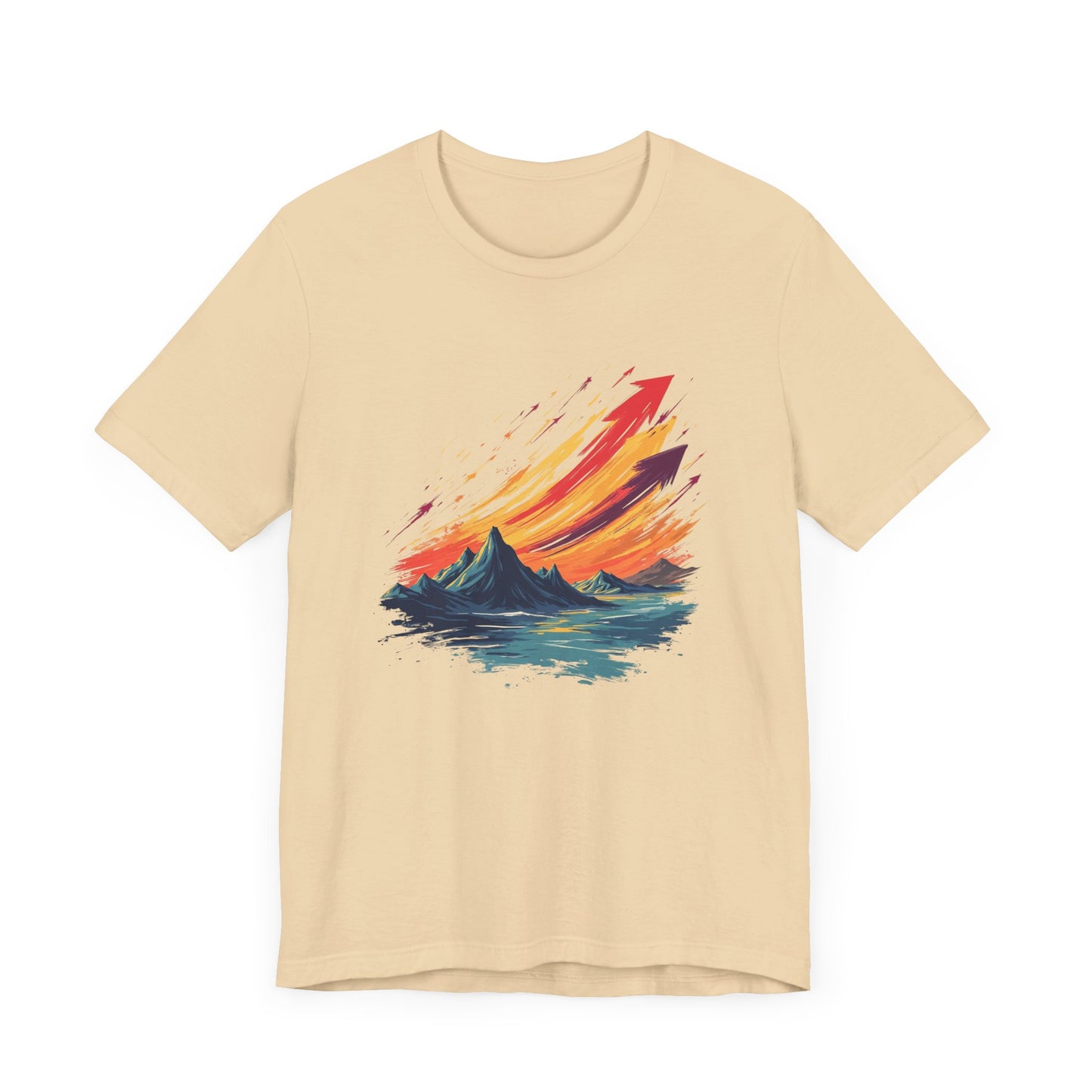 Mountain Sunset Arrows – Vibrant Sky with Upward Arrow Shapes Graphic T-Shirt