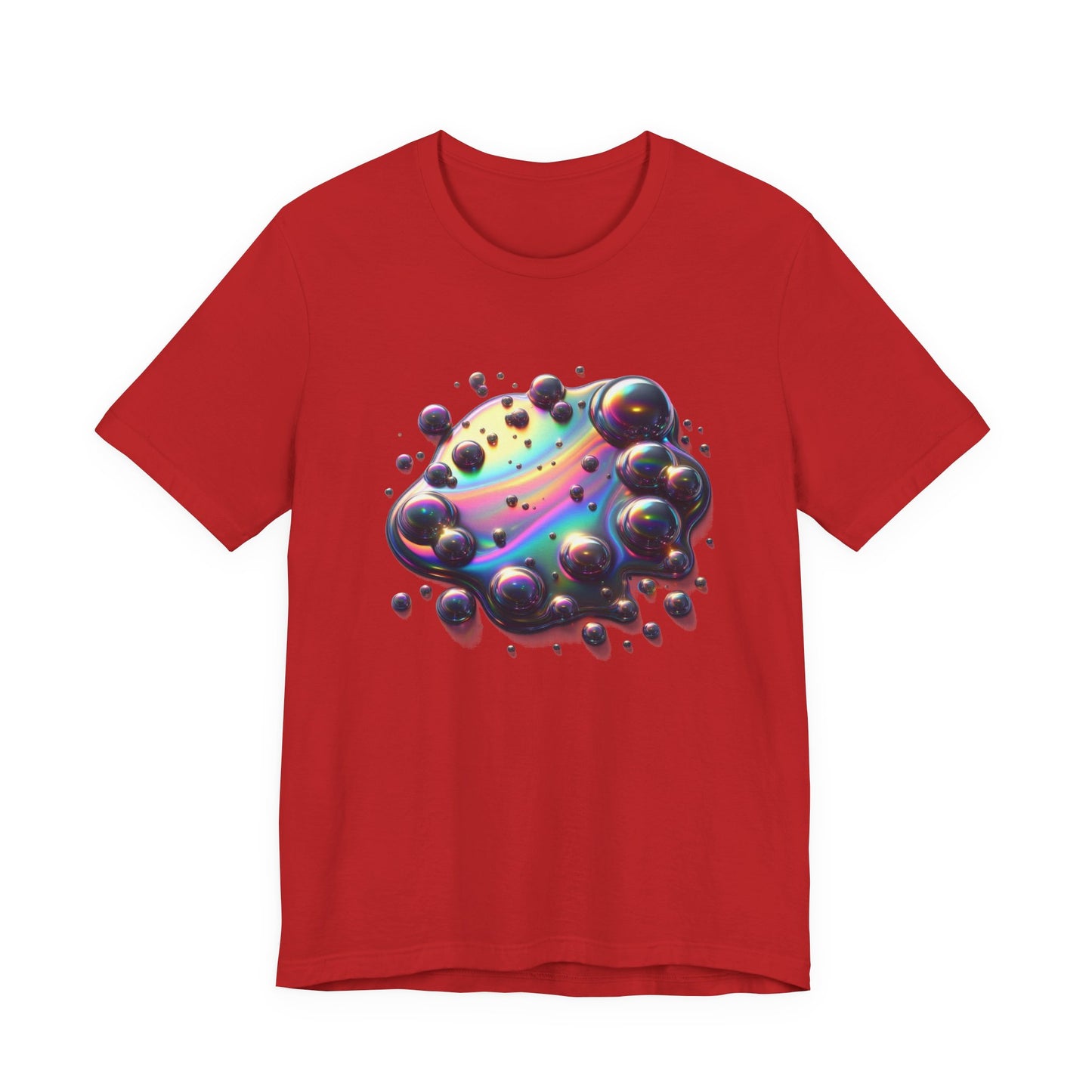 Oil Spill Fantasy – Iridescent Abstract Swirl Graphic T-Shirt
