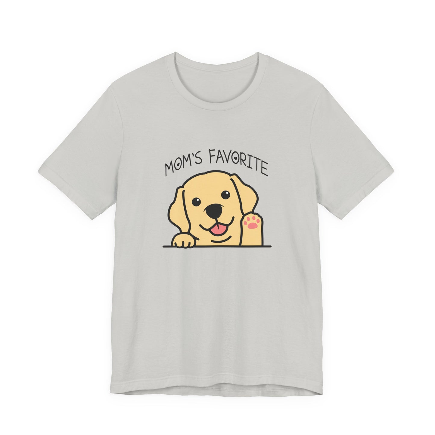 Moms Favorite Dog Waving Paw Tshirt Cute Happy Canine Design