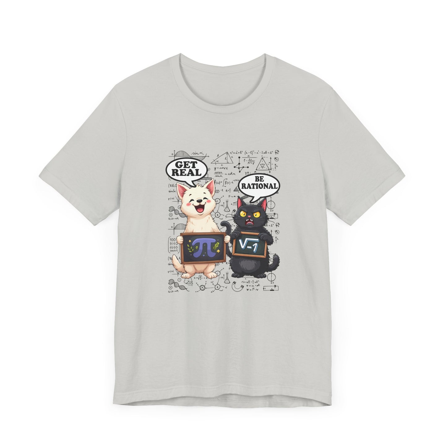 Math Cat Joke Shirt – Get Real Pi and Be Rational Square Root Design
