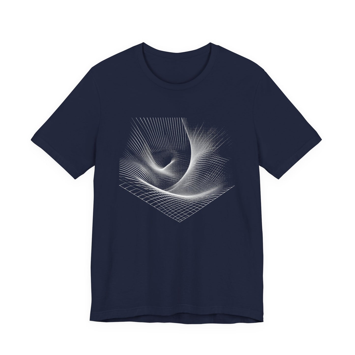 Grid Distortion – Abstract Warped Grid Pattern Graphic T-Shirt