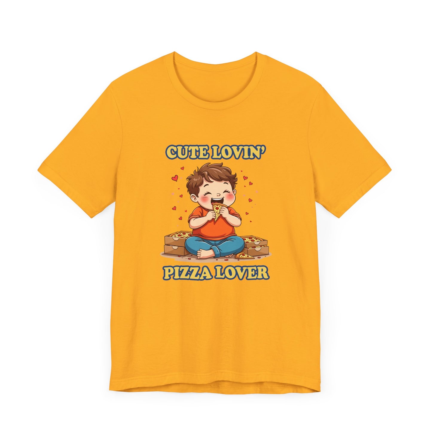 Cute Lovin’ Pizza Lover T-Shirt – Adorable Kid Eating Pizza Graphic