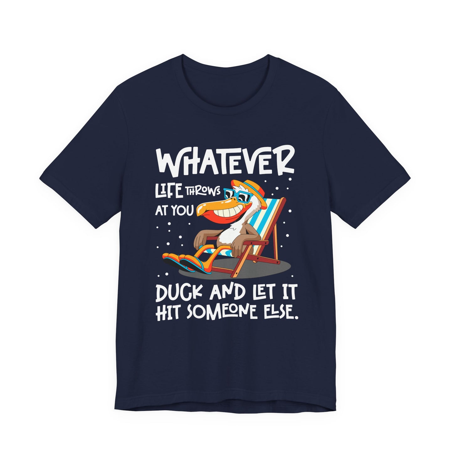Funny Pelican Duck and Relax T-Shirt – Chill Beach Life Cartoon Bird Pun Tee