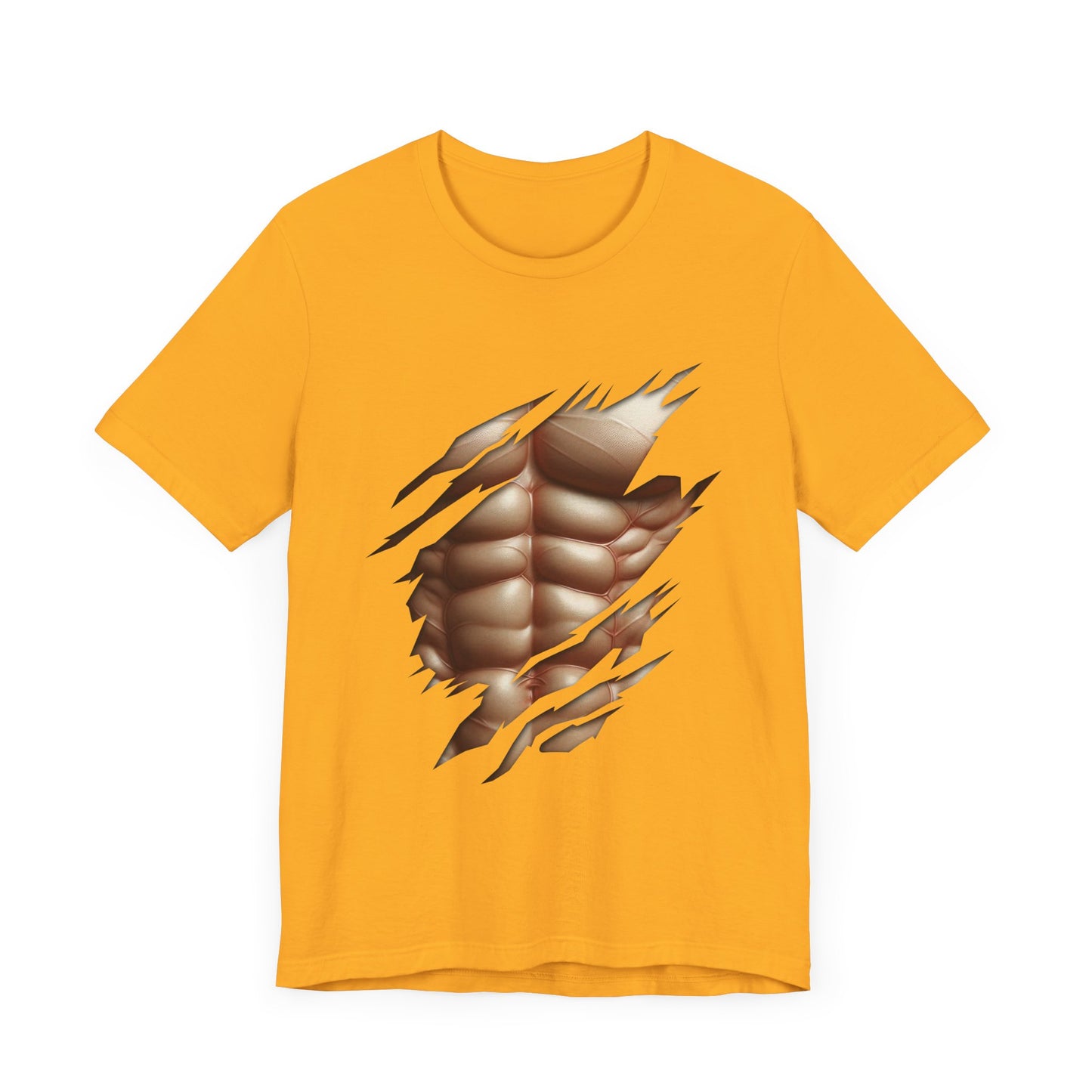 Fake Muscles Shirt, Ripped Chest Costume Tee, Six Pack Abs Funny Graphic T Shirt, Joke Fitness Apparel, Party Costume Gym Gag Top