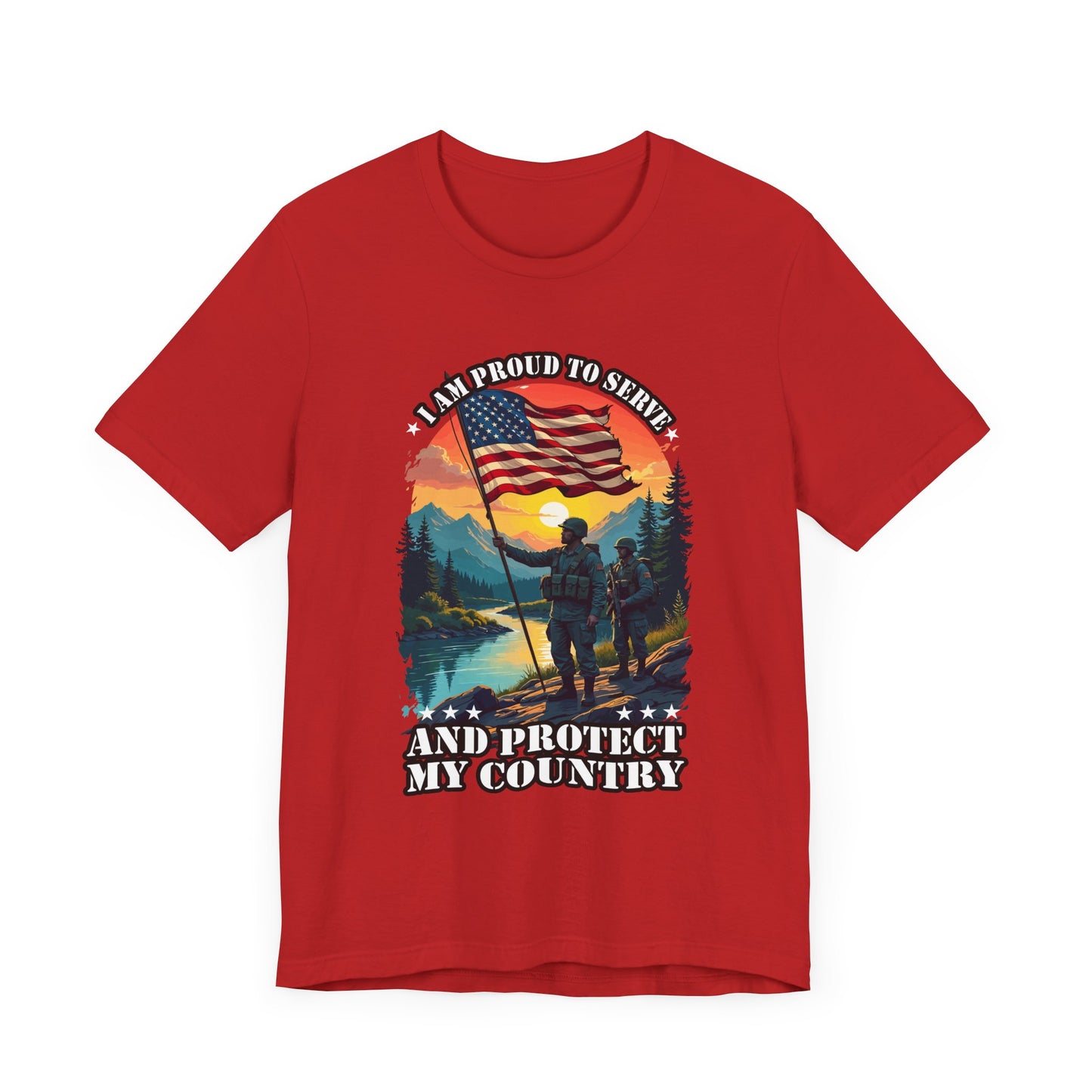Proud to Serve and Protect My Country T-Shirt – Patriotic Military Graphic Tee