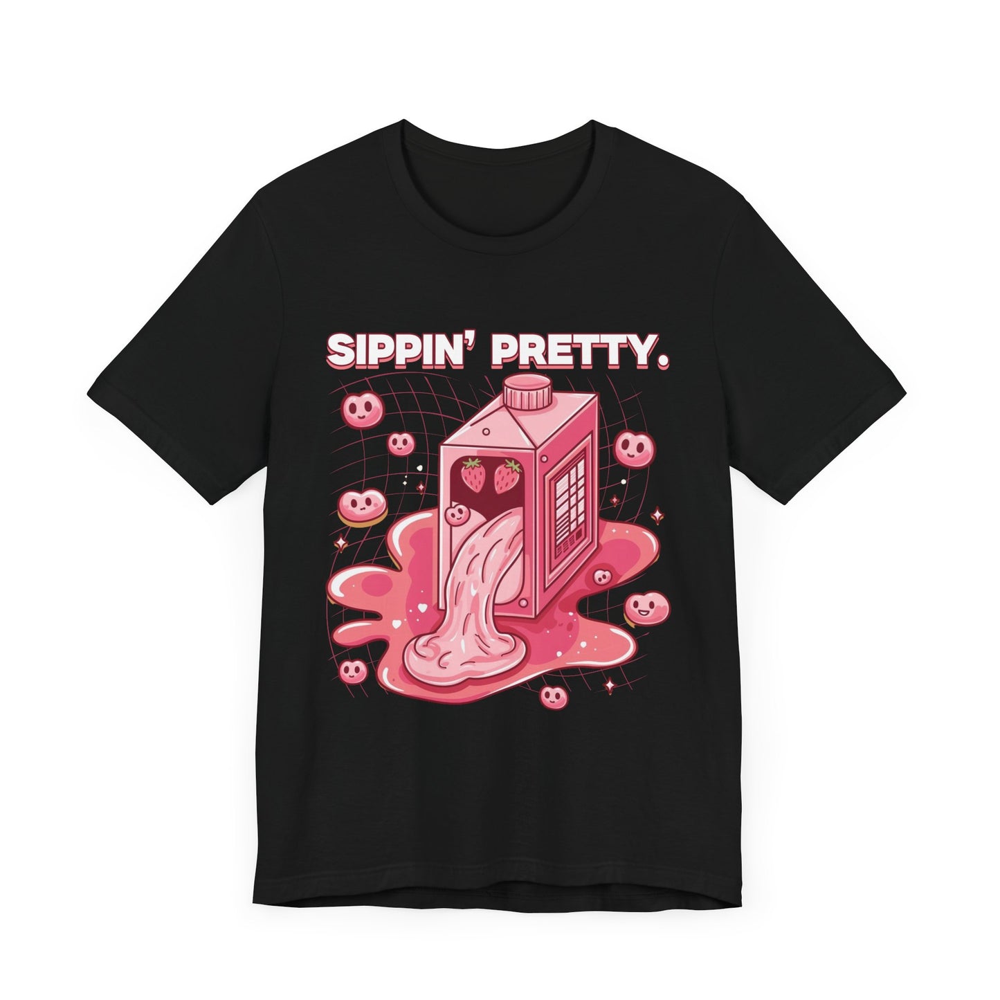 Sippin' Pretty | Strawberry Juice Splash Graphic T-Shirt