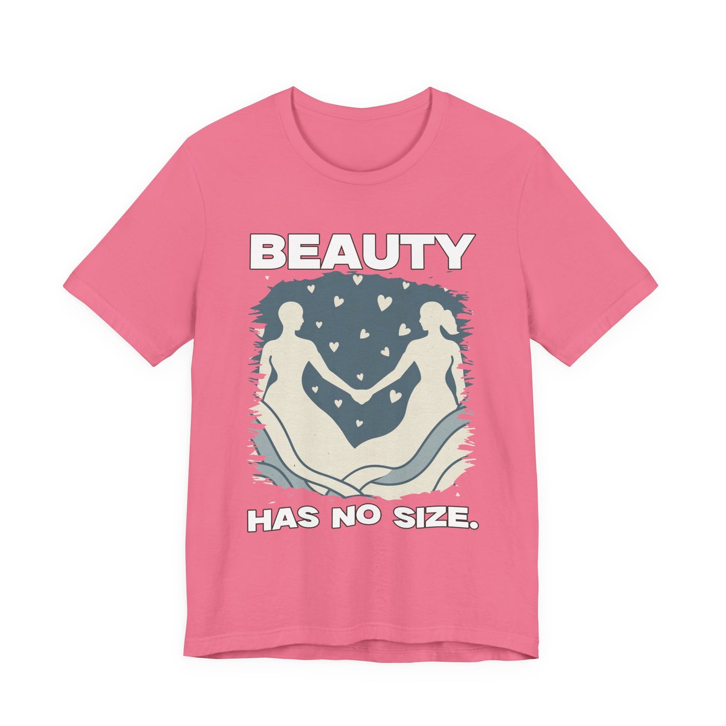 Beauty Has No Size – Inclusive Hands Holding with Heart Emotions Graphic T-Shirt