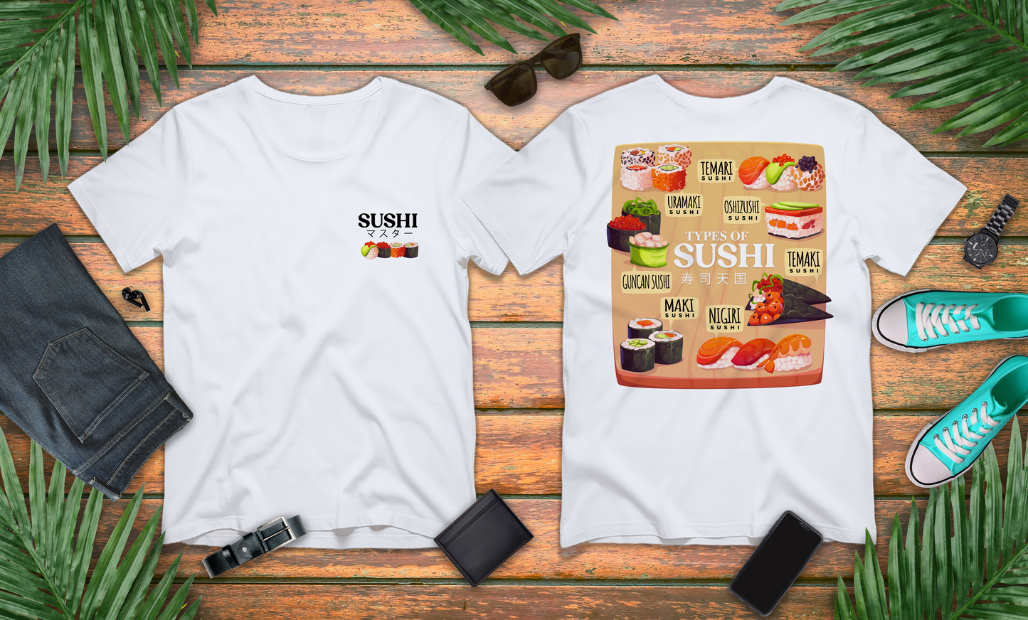 Types of Sushi T-Shirt – Illustrated Guide to Classic Sushi Styles